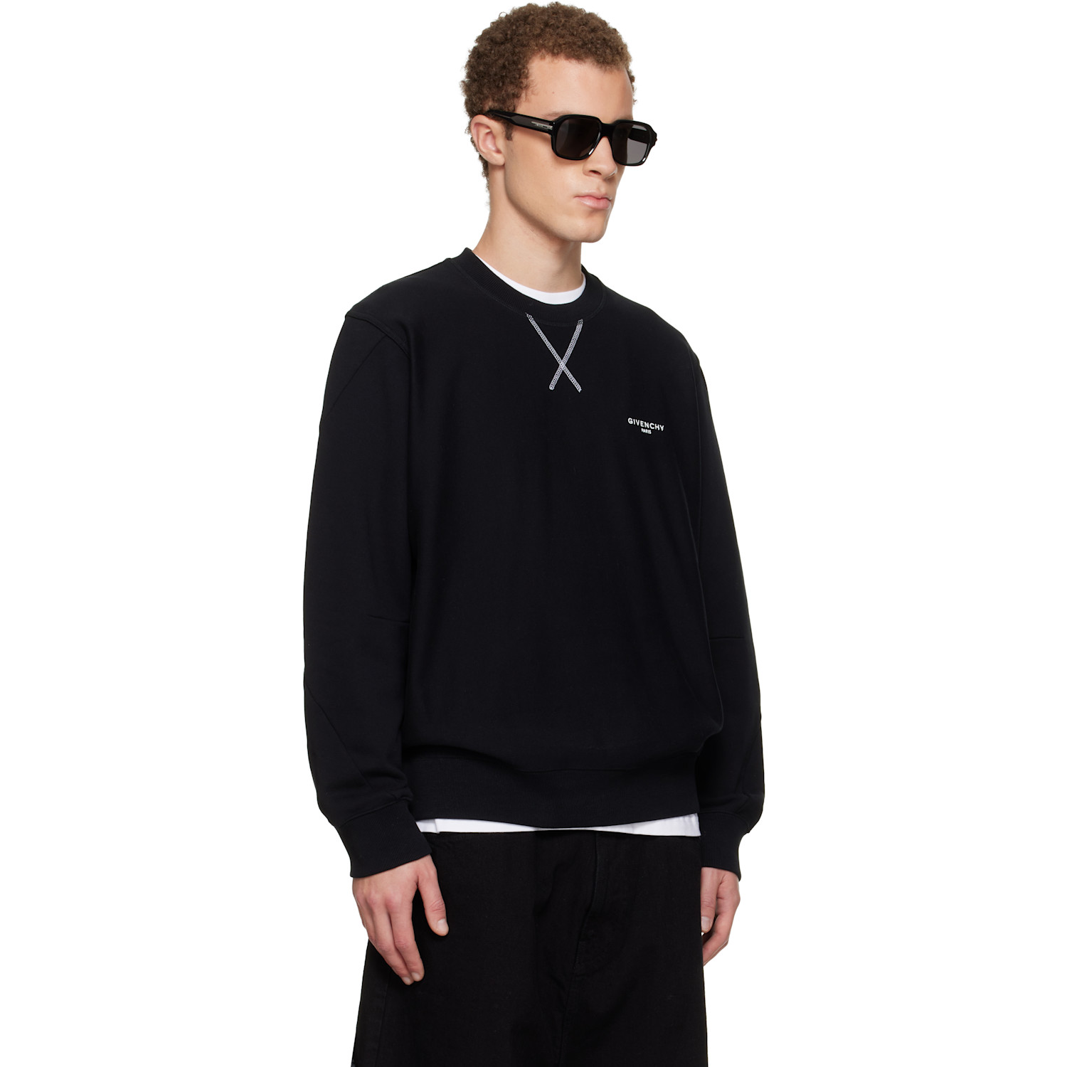  Givenchy Black Couture Seam Sweatshirt 
