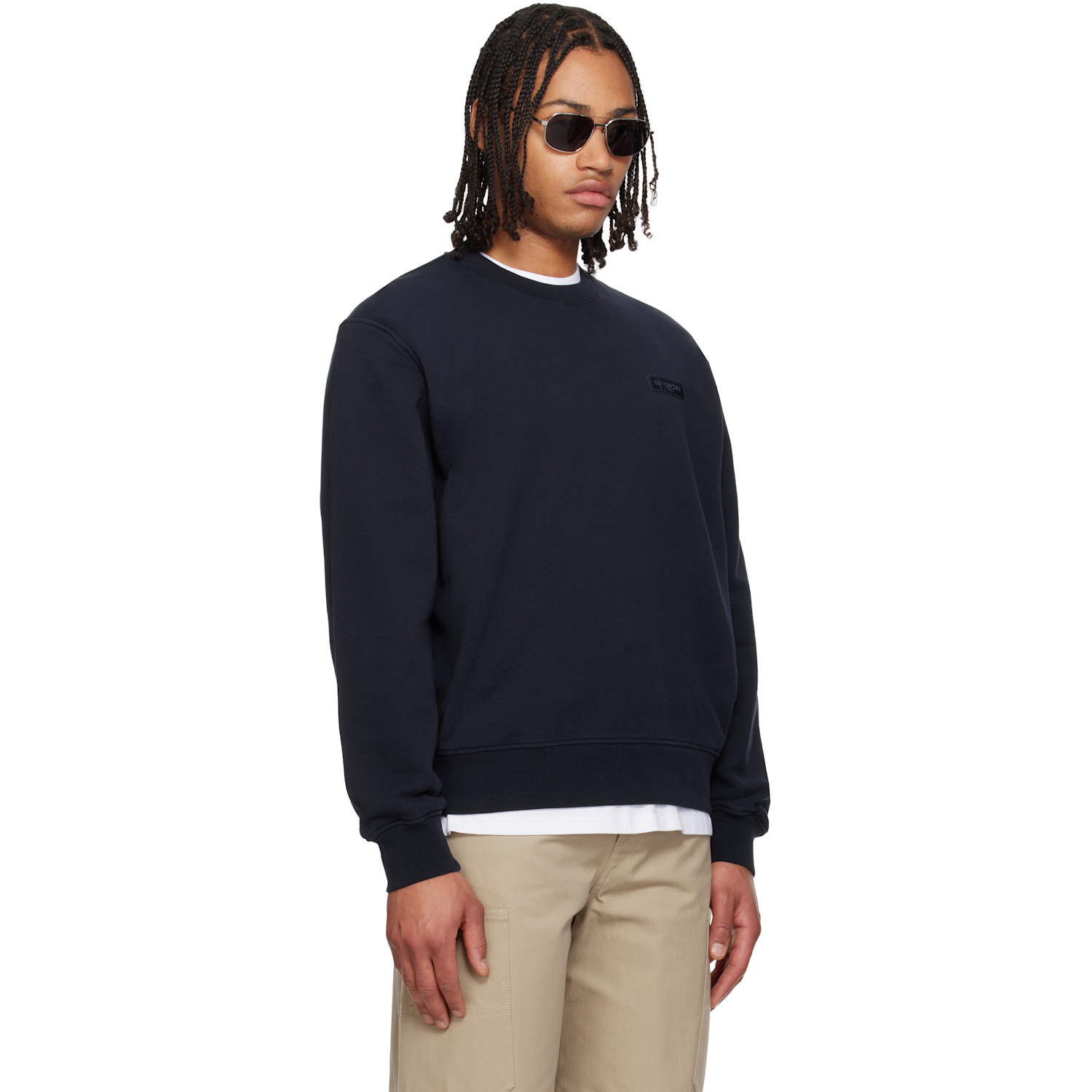 Givenchy Navy 'givenchy Paris' Gros Grain Sweatshirt 