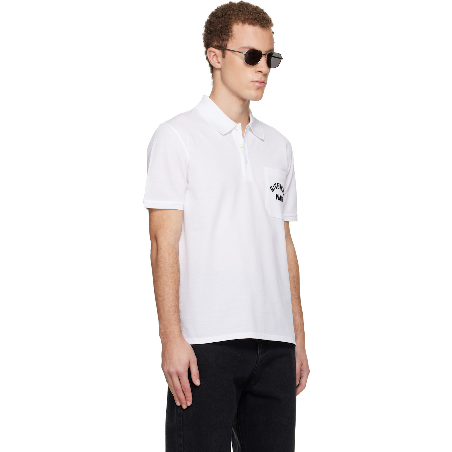  Givenchy White Front Pocket Polo 