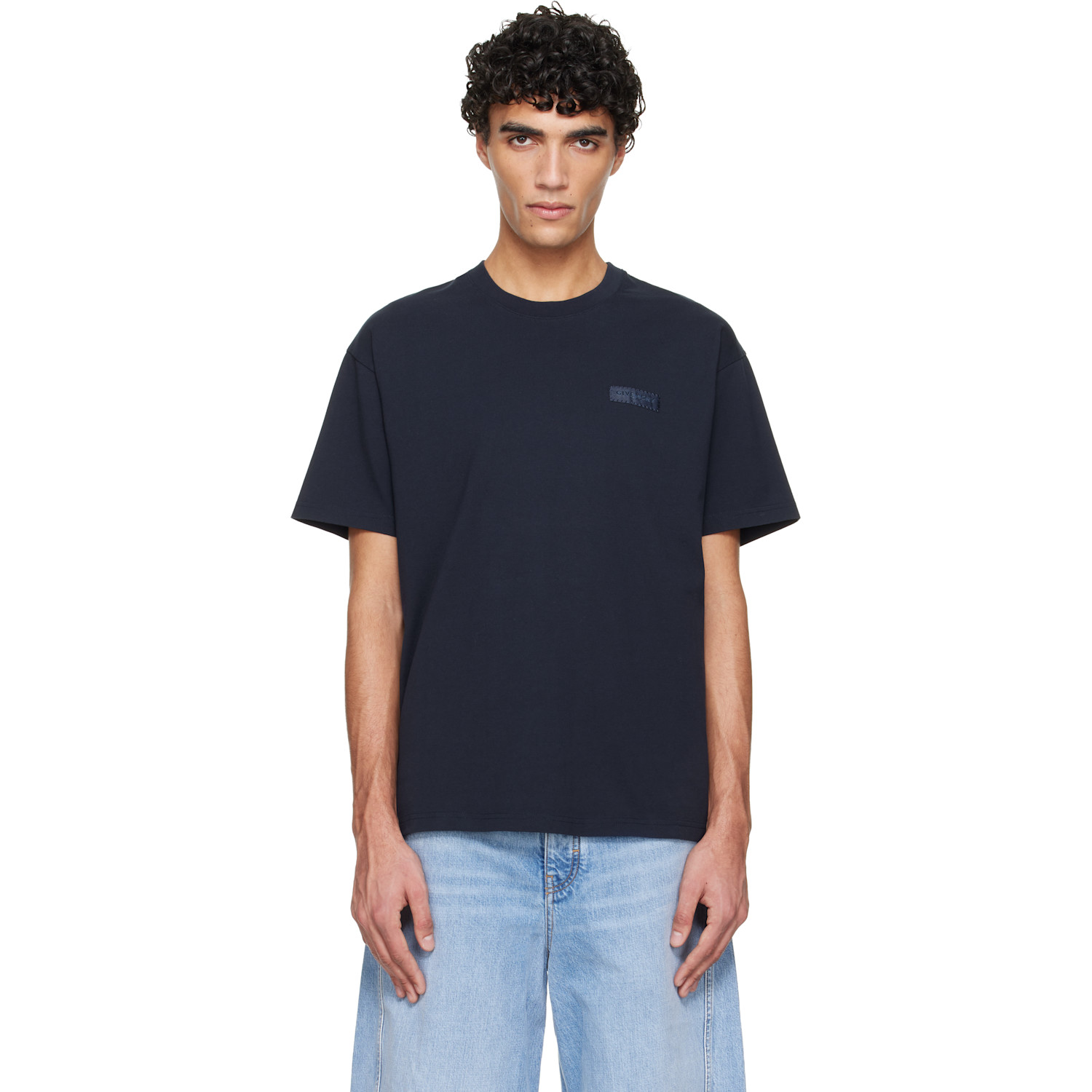Givenchy Navy 'GIVENCHY Paris' Gros Grain T-shirt