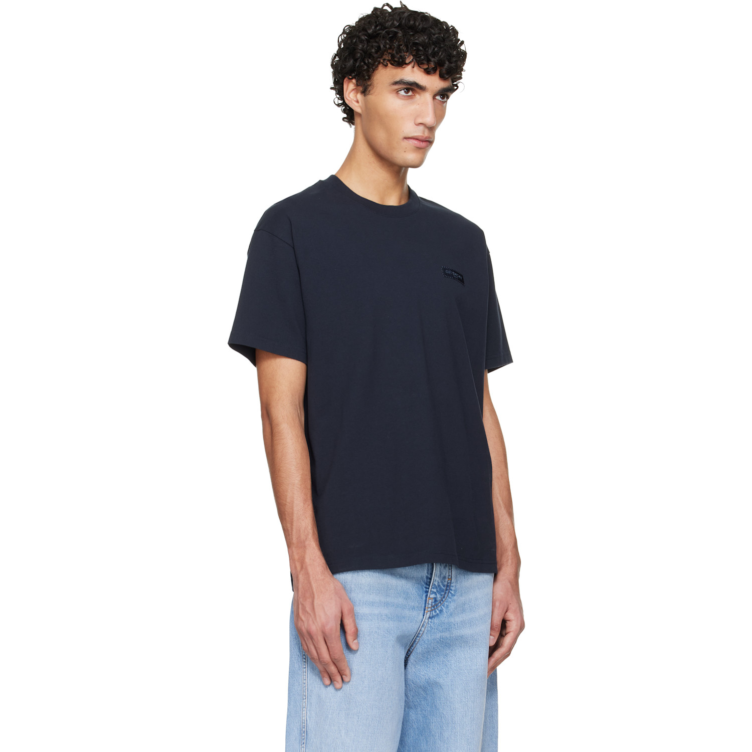  Givenchy Navy 'givenchy Paris' Gros Grain T-shirt 