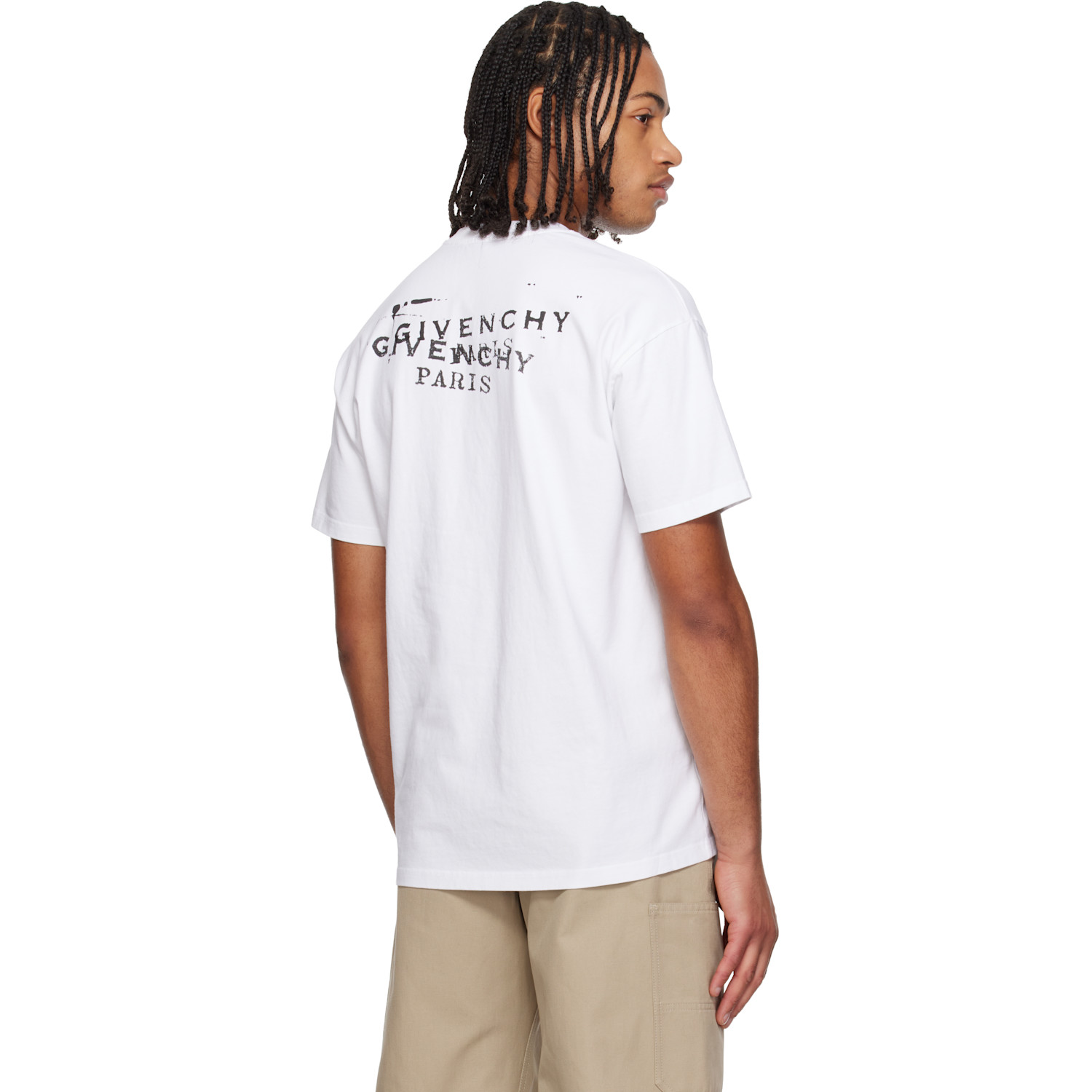 Givenchy White 'givenchy' Stamp Print T-shirt 