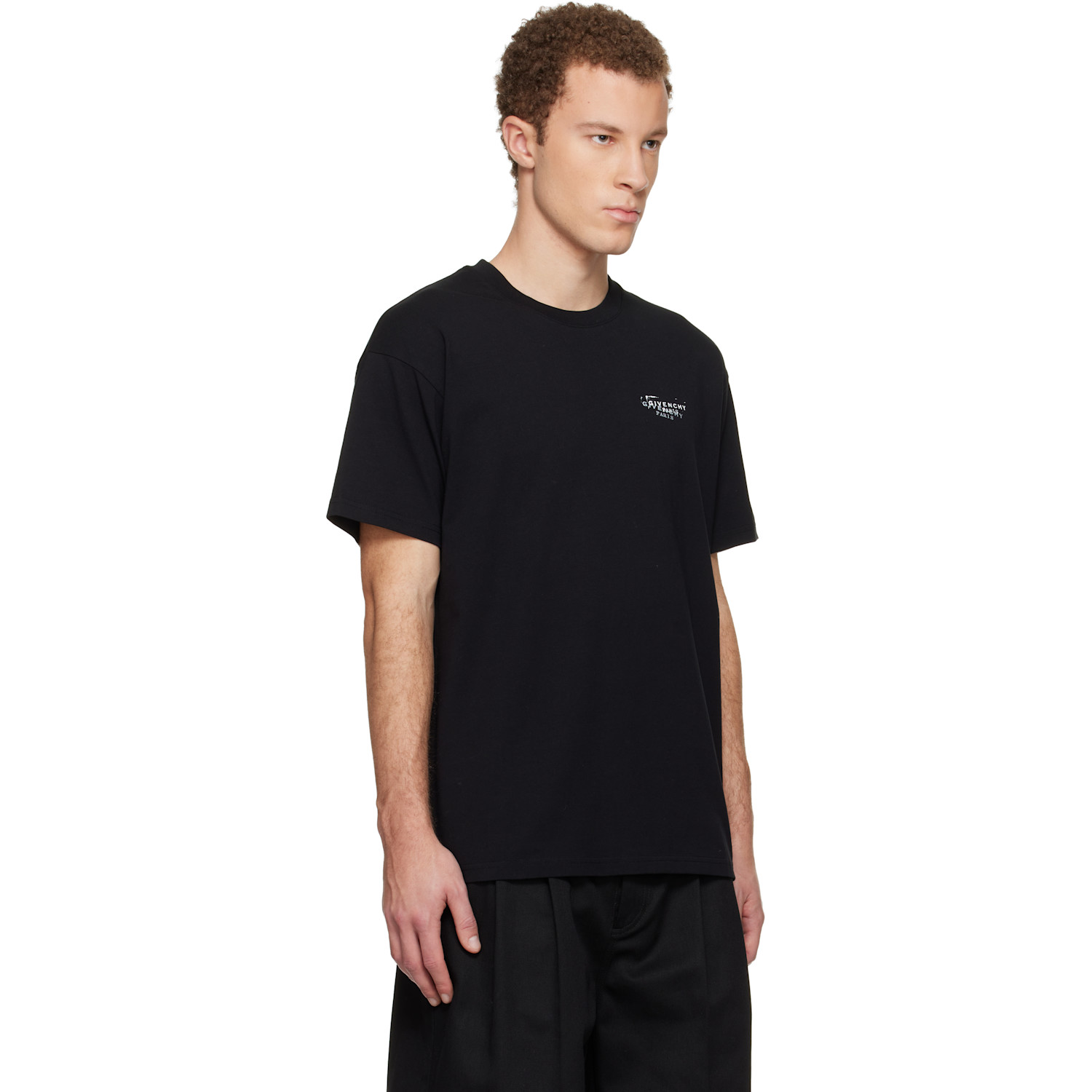  Givenchy Black 'givenchy' Stamp Print T-shirt 