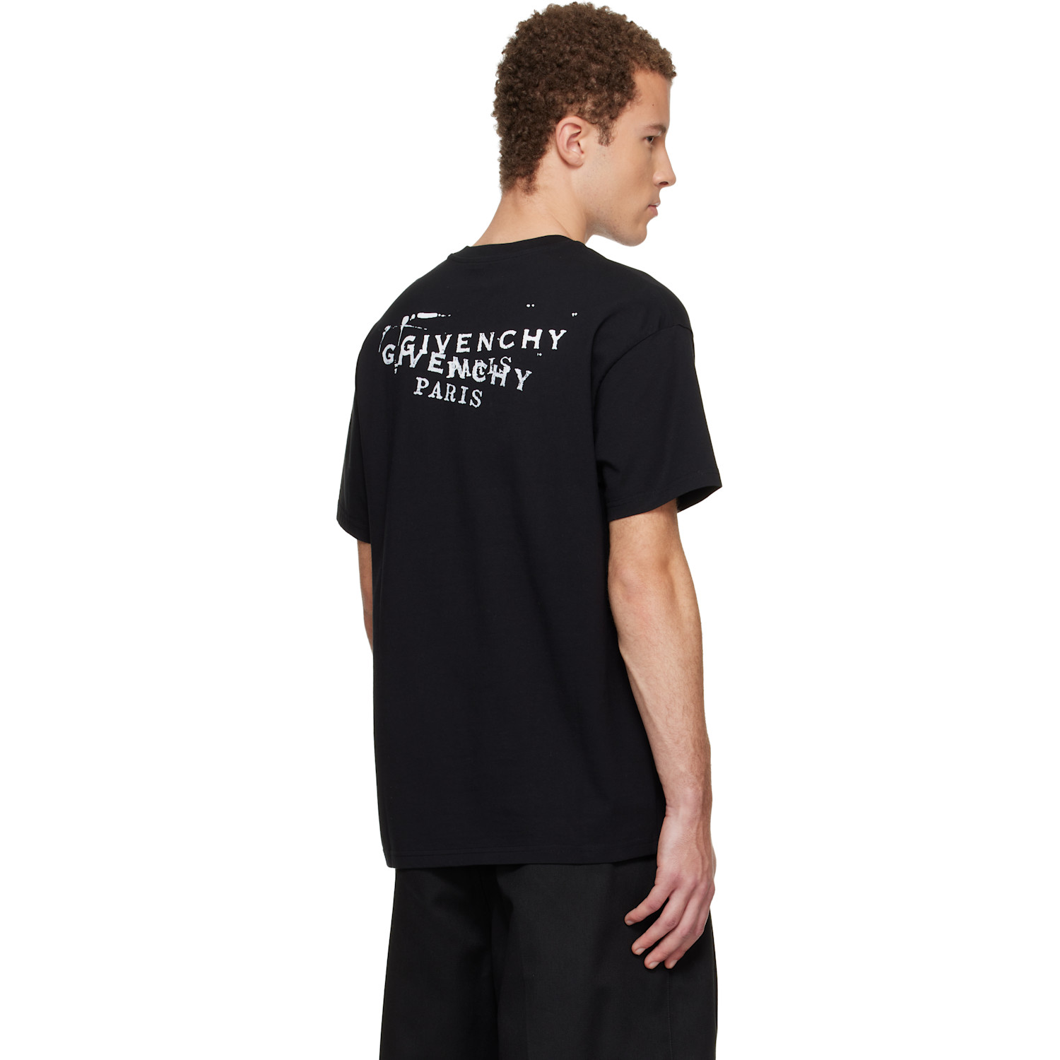  Givenchy Black 'givenchy' Stamp Print T-shirt 