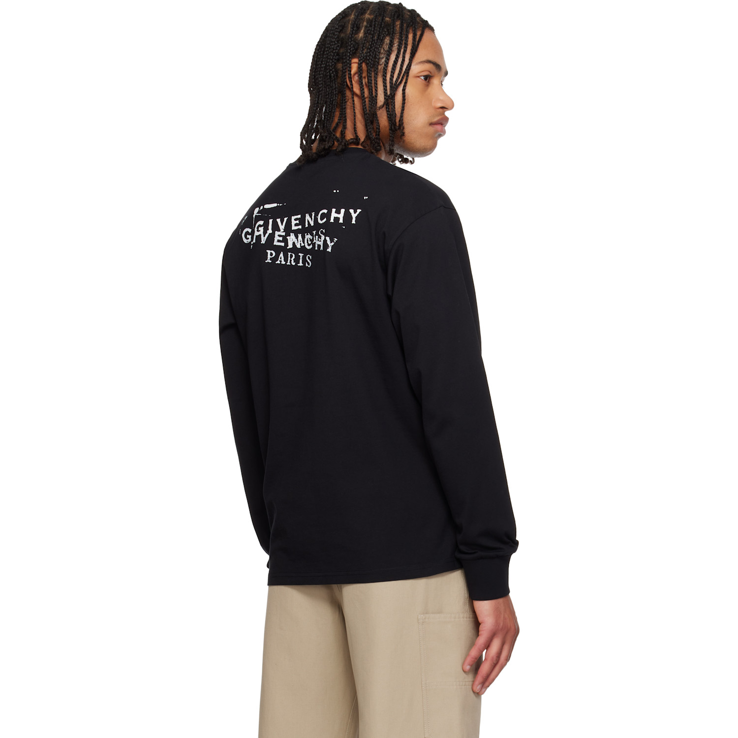  Givenchy Black 'givenchy' Stamp Print T-shirt 