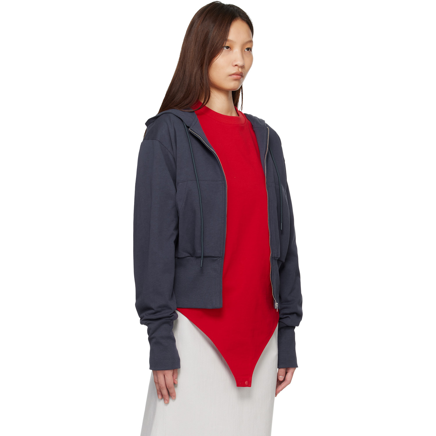  Lii Navy Wide Band Zip-up Hoodie 
