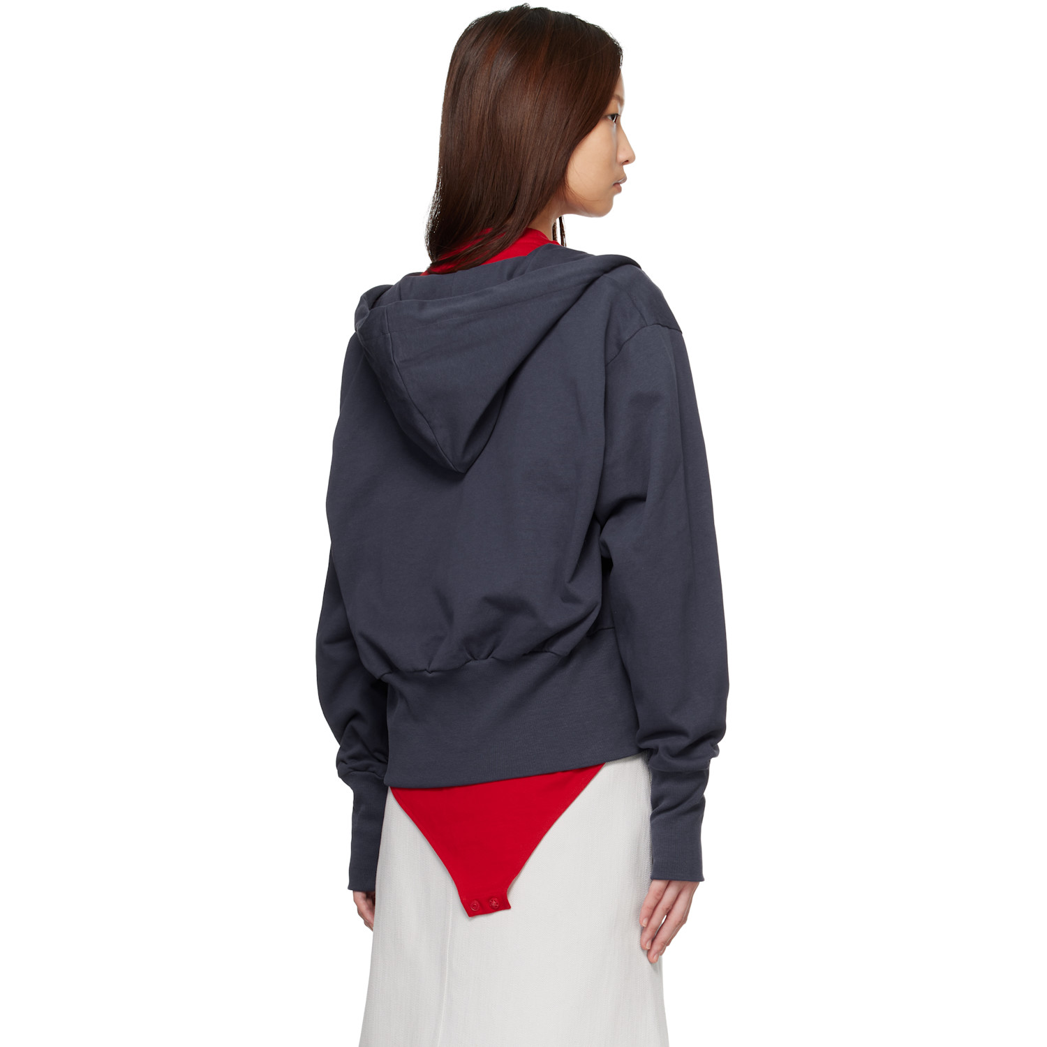  Lii Navy Wide Band Zip-up Hoodie 
