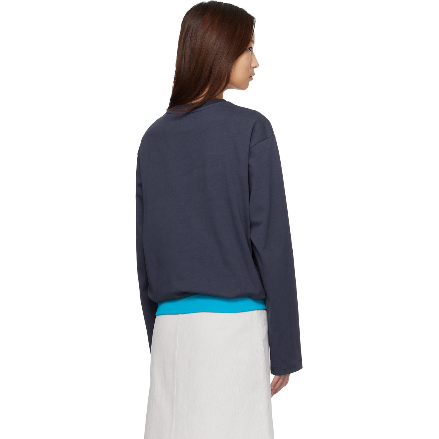  Lii Navy Contrast Waistband T-shirt 