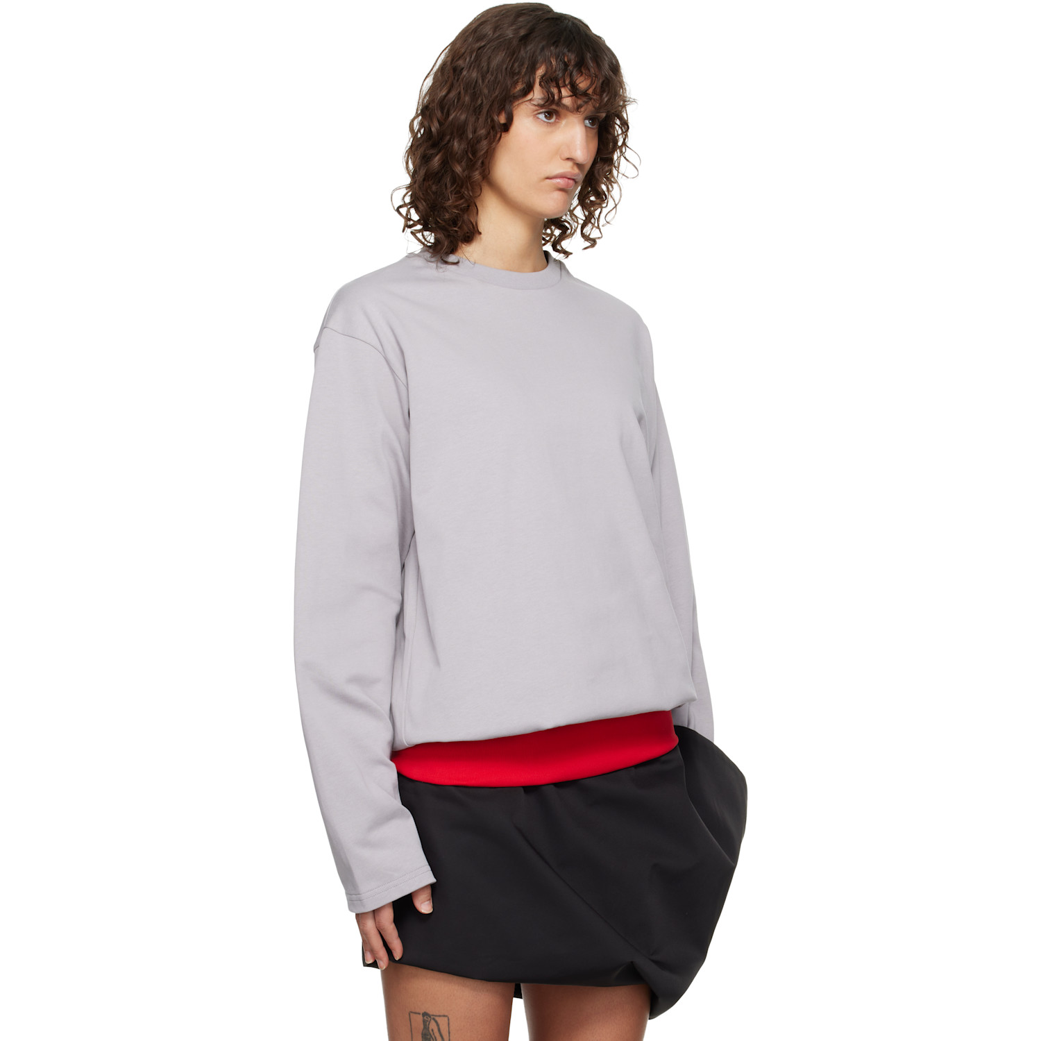  Lii Gray Contrast Waistband T-shirt 