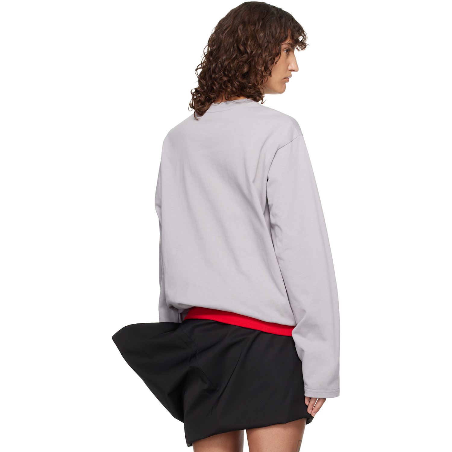  Lii Gray Contrast Waistband T-shirt 