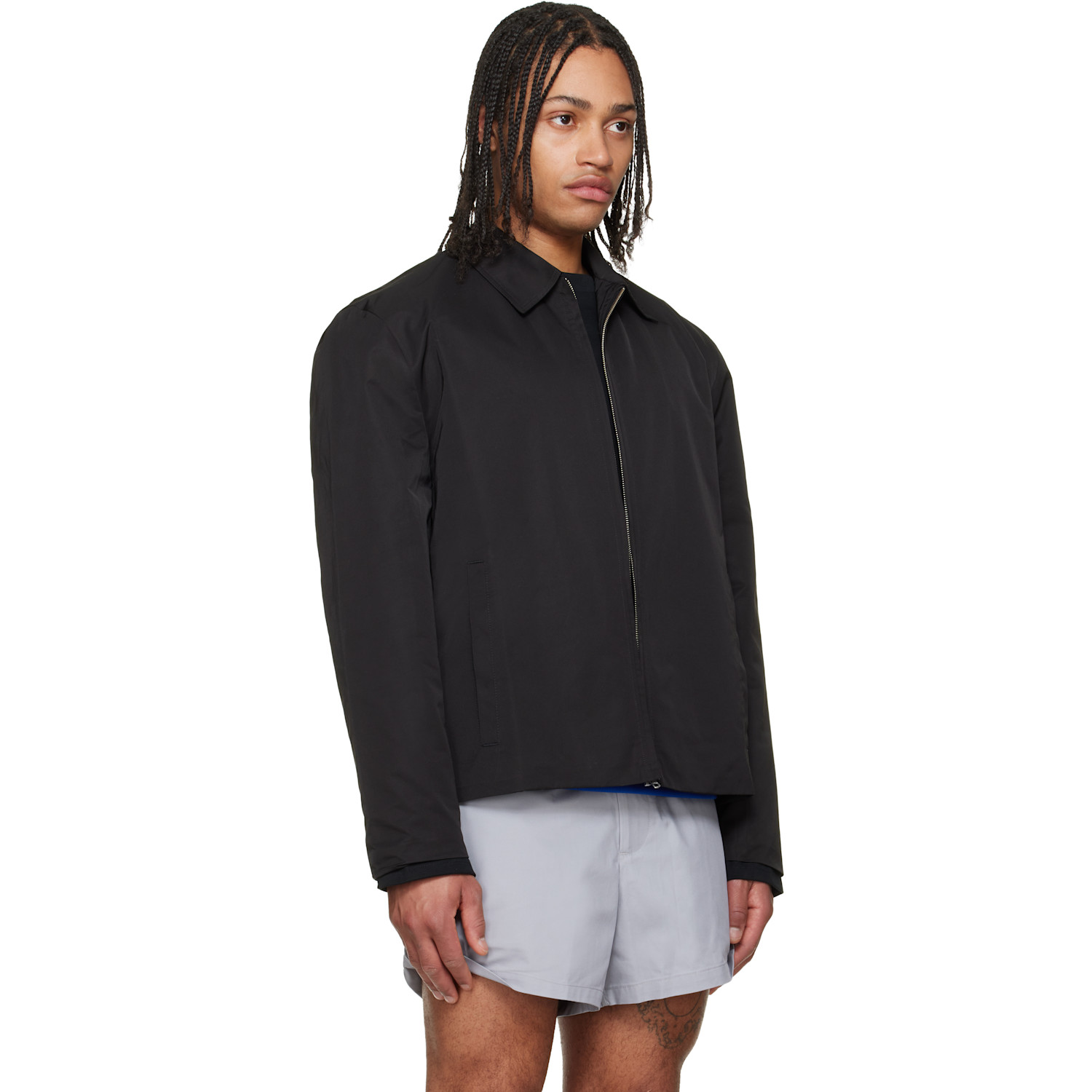  Lii Black Straight Zip-up Jacket 