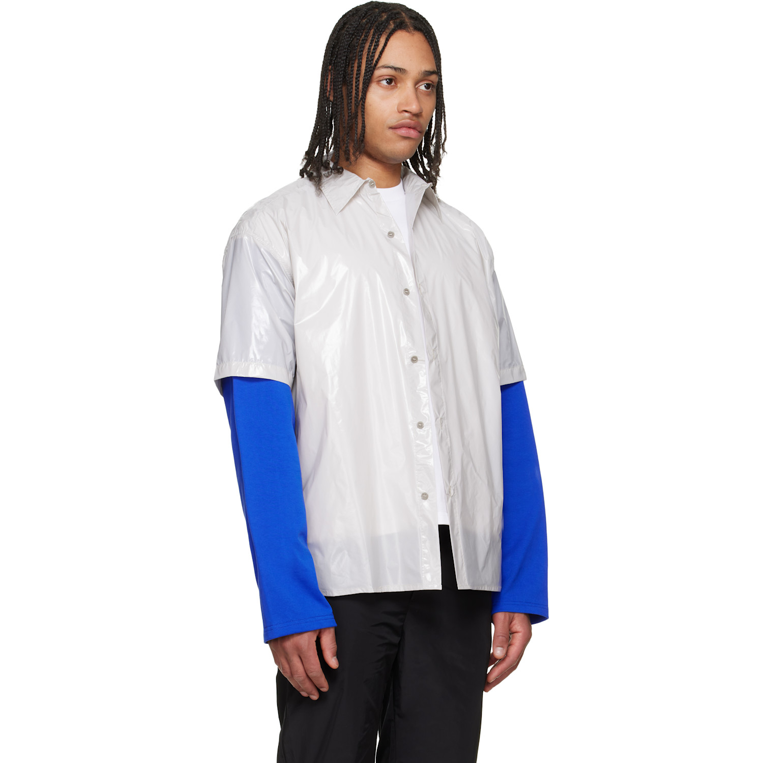  Lii Gray Gloss Short-sleeve Shirt 