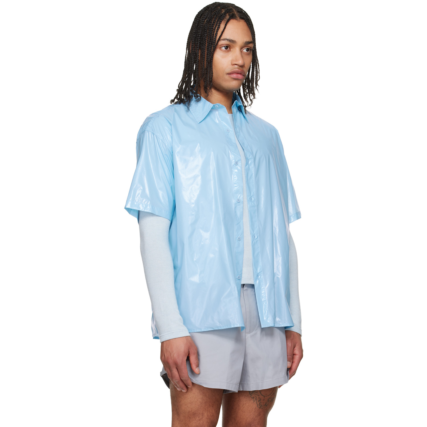  Lii Blue Gloss Short-sleeve Shirt 