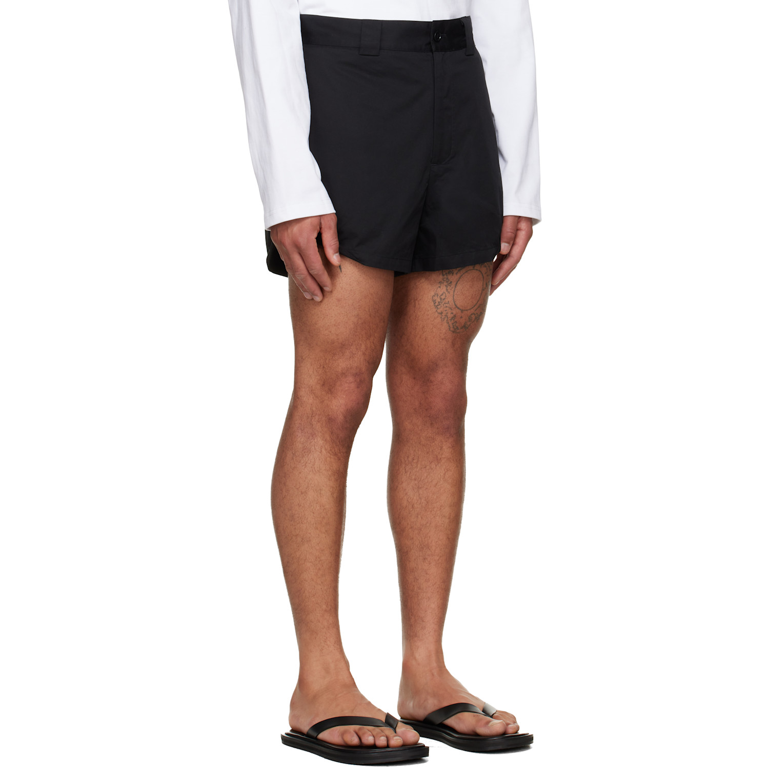  Lii Black Rolled-hem Shorts 