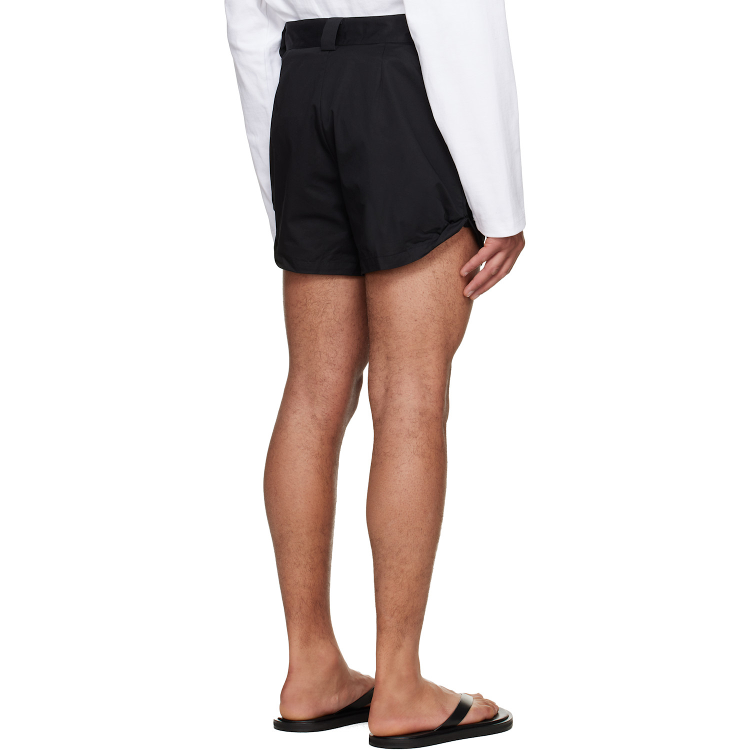  Lii Black Rolled-hem Shorts 