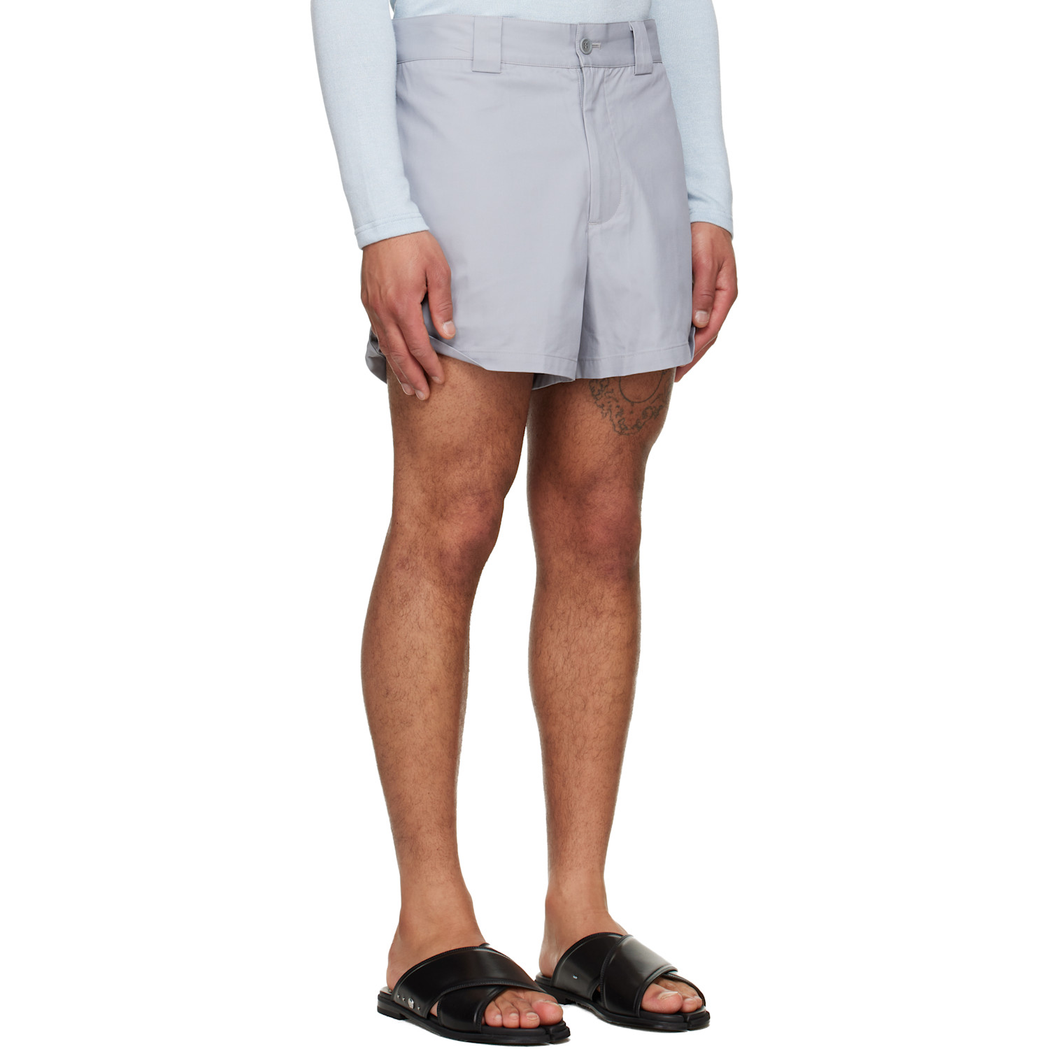  Lii Gray Rolled-hem Shorts 