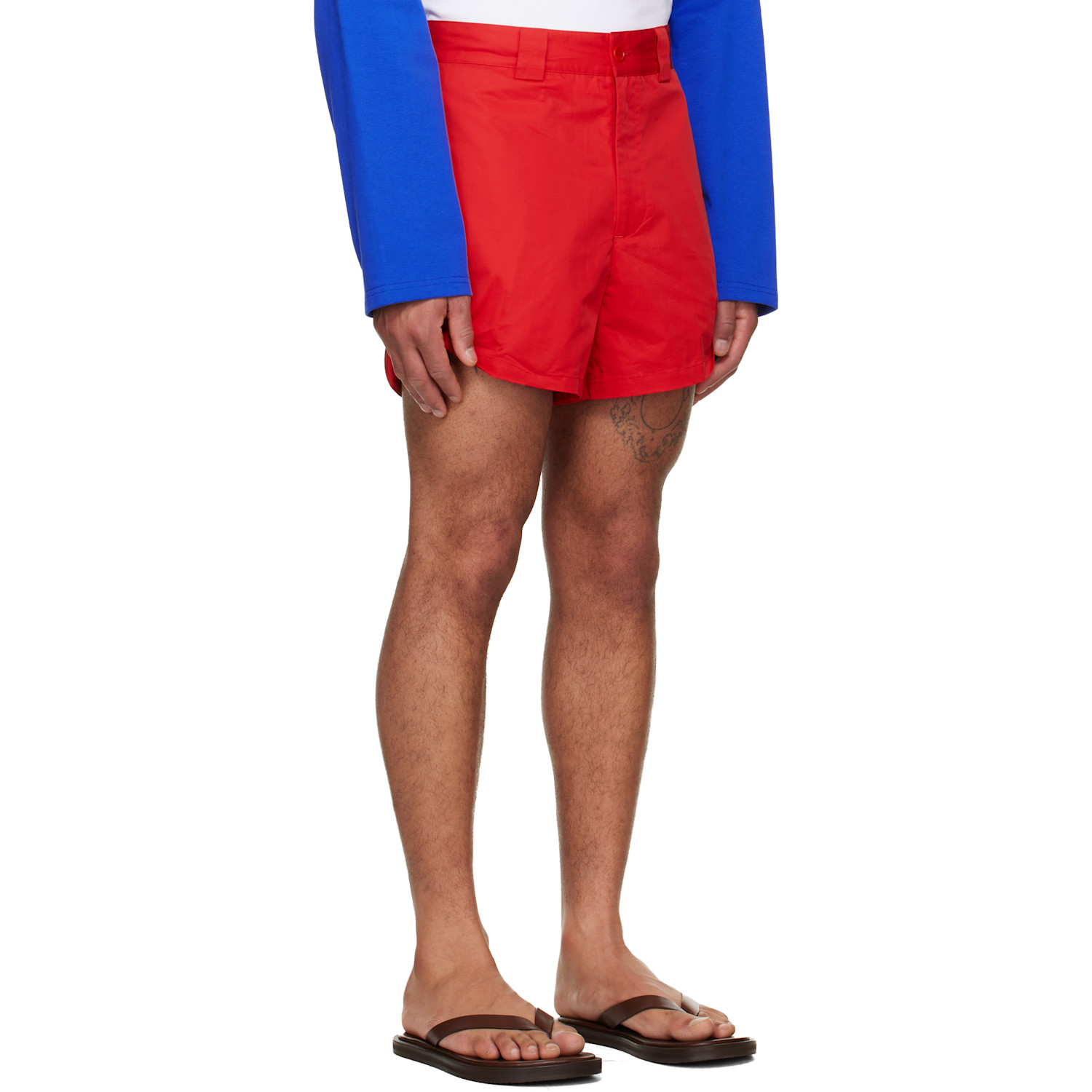  Lii Red Rolled-hem Shorts 