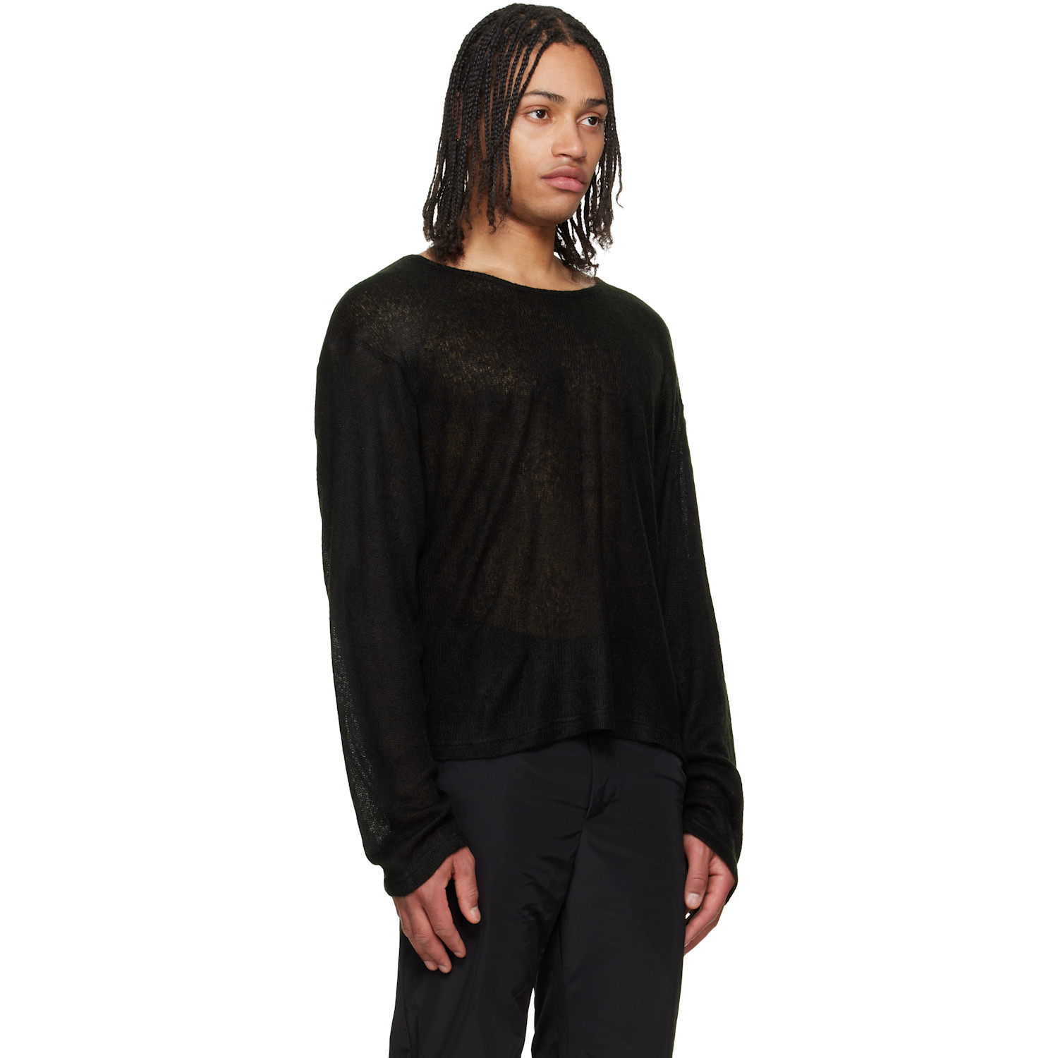  Lii Black Open-knit Sweater 