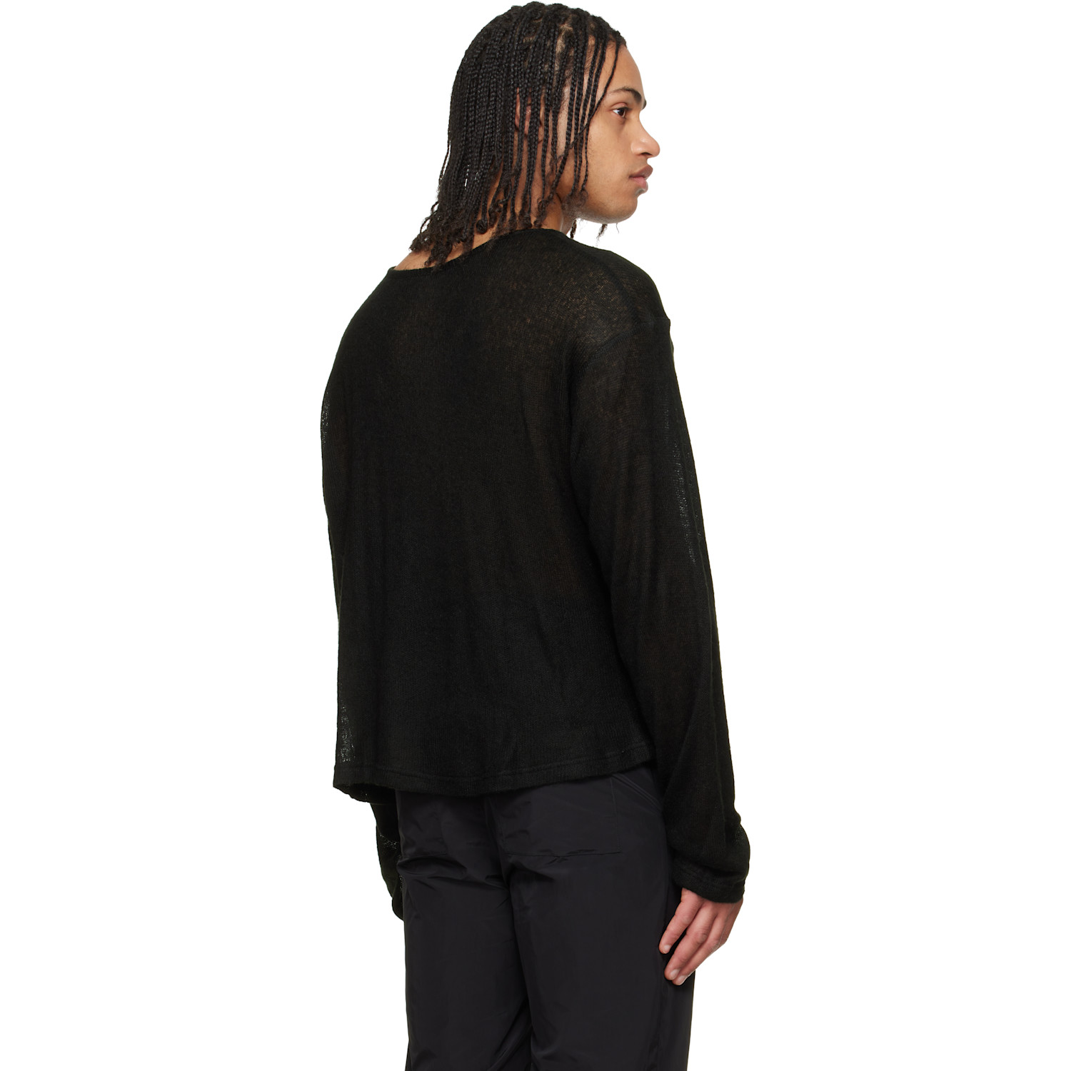  Lii Black Open-knit Sweater 