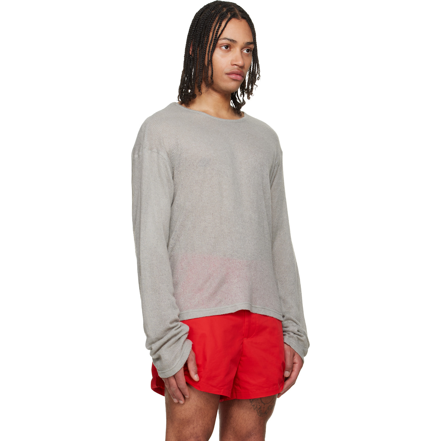  Lii Gray Open-knit Sweater 