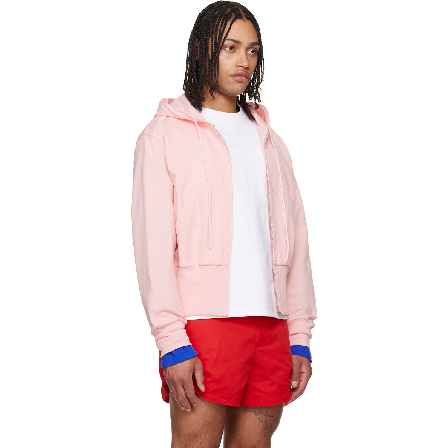  Lii Pink Wide Band Zip-up Hoodie 