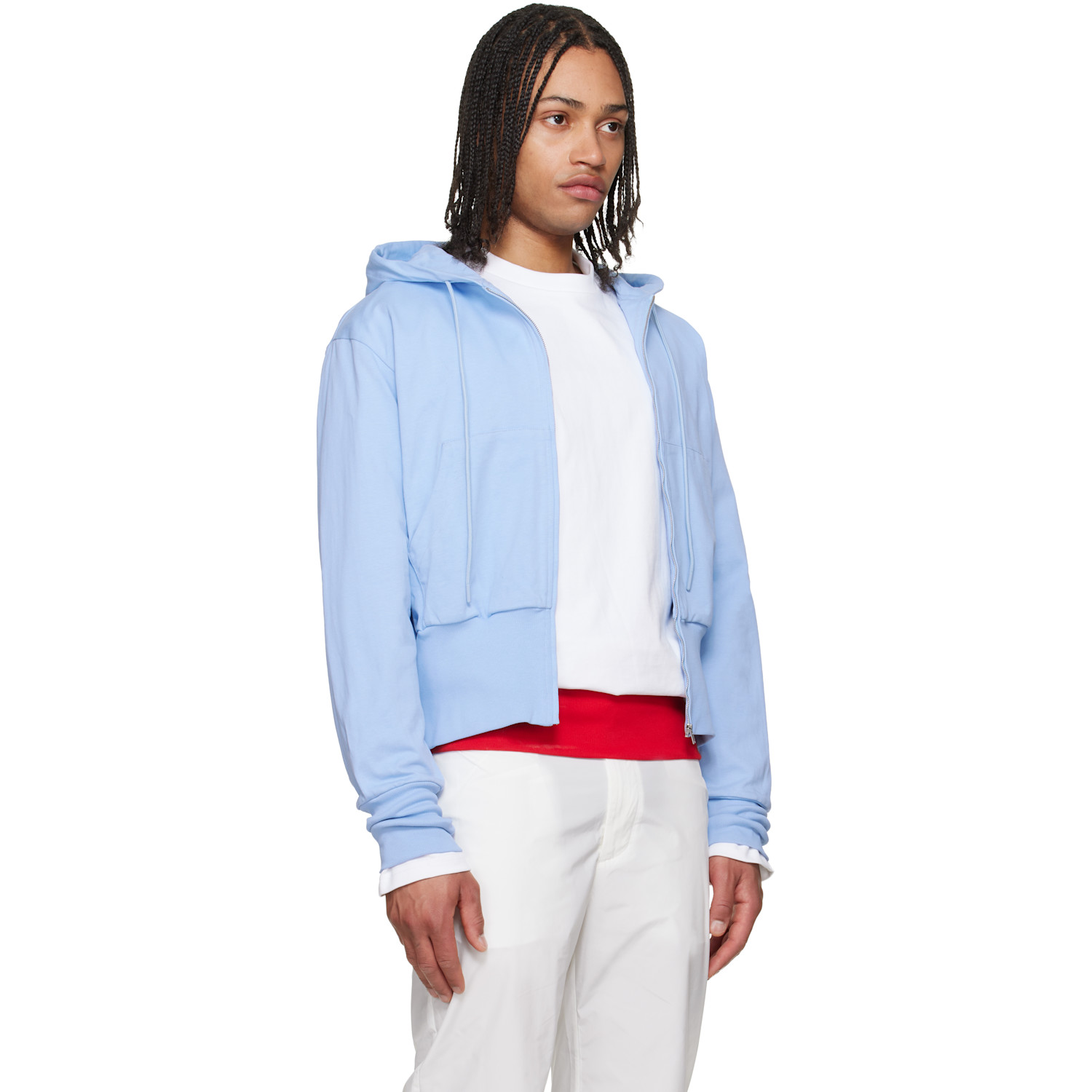  Lii Blue Wide Band Zip-up Hoodie 