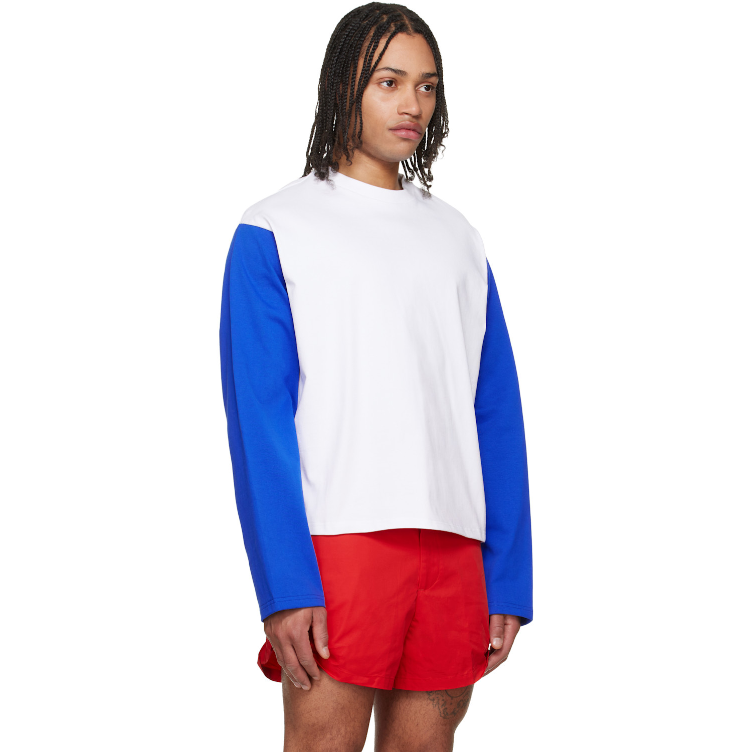  Lii White Contrast Long Sleeve T-shirt 
