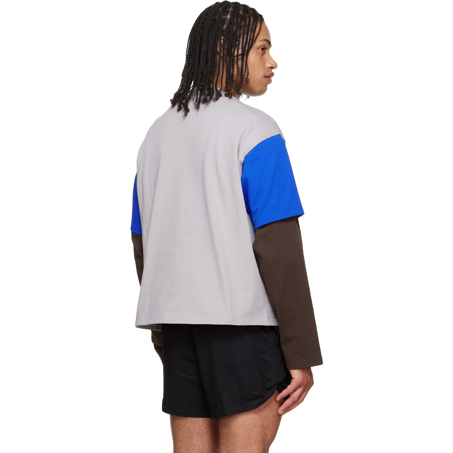  Lii Gray Contrast Sleeve T-shirt 