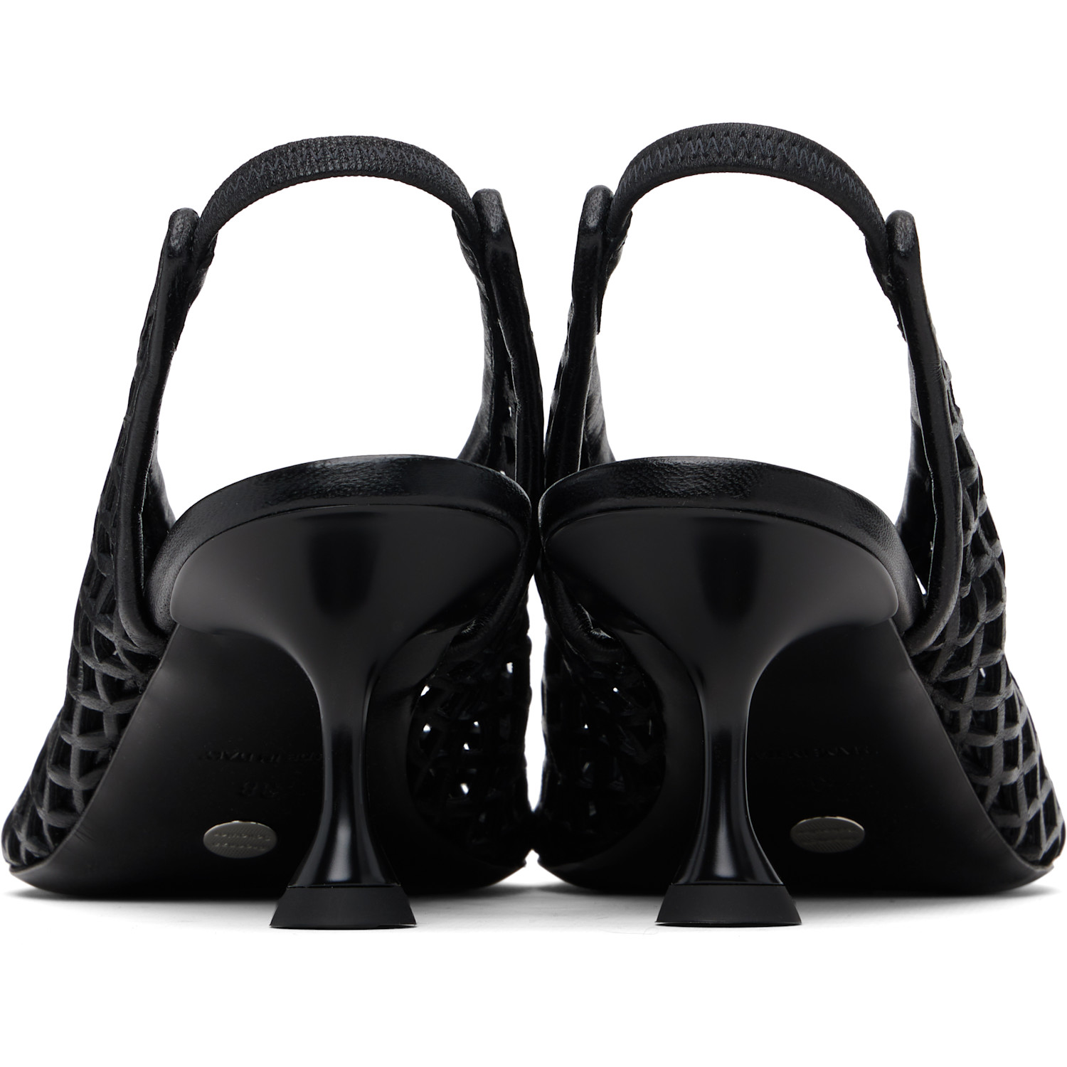  Proenza Schouler Black Tee Perforated Slingback Heels 