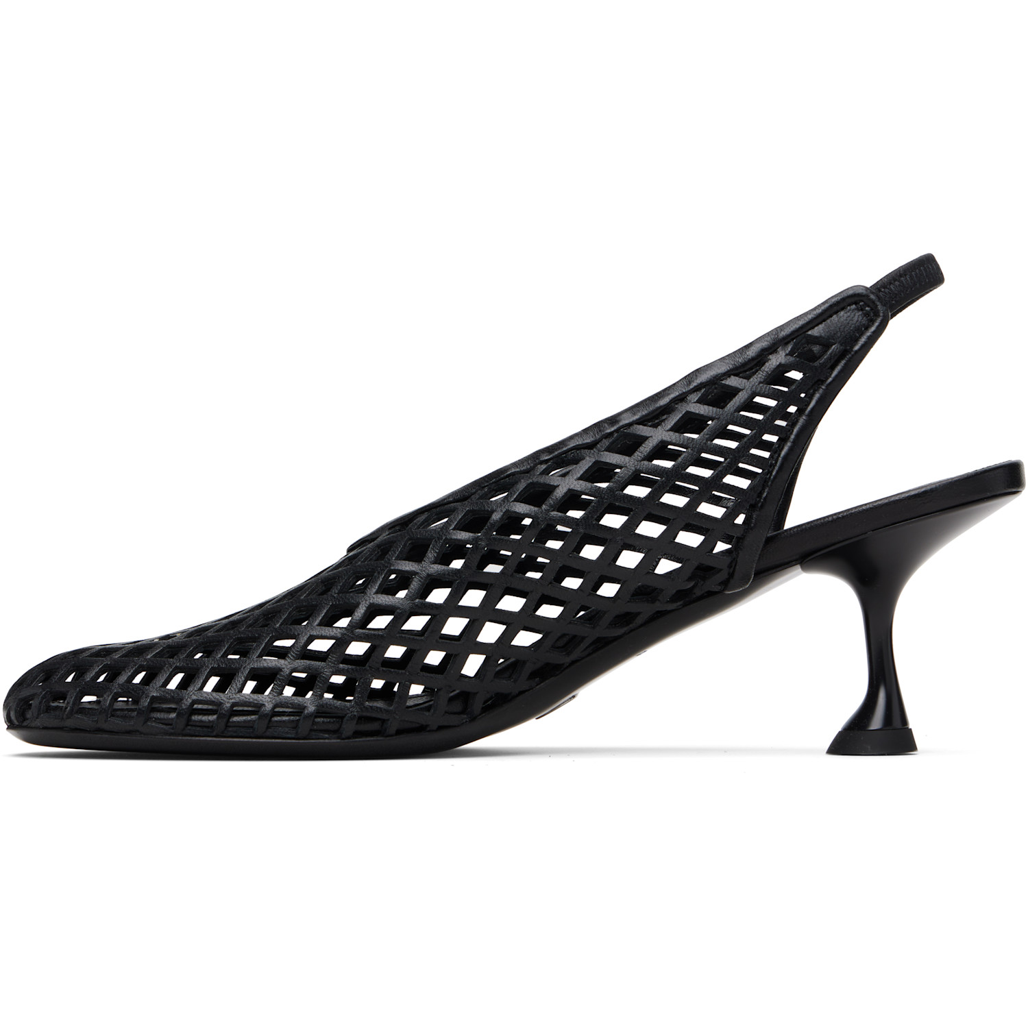 Proenza Schouler Black Tee Perforated Slingback Heels 