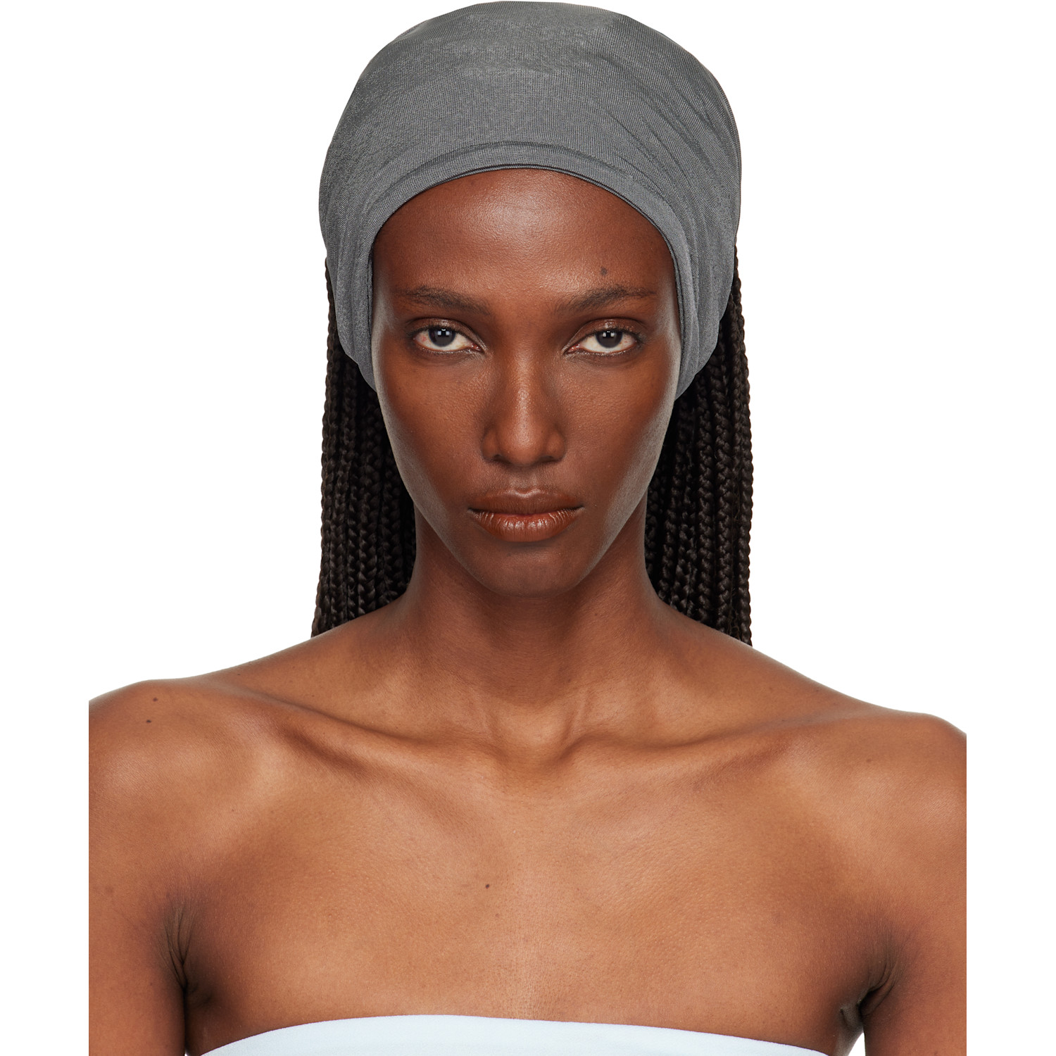 BAMBOU ROGER KWONG Gray Jersey Head & Neck Warmer
