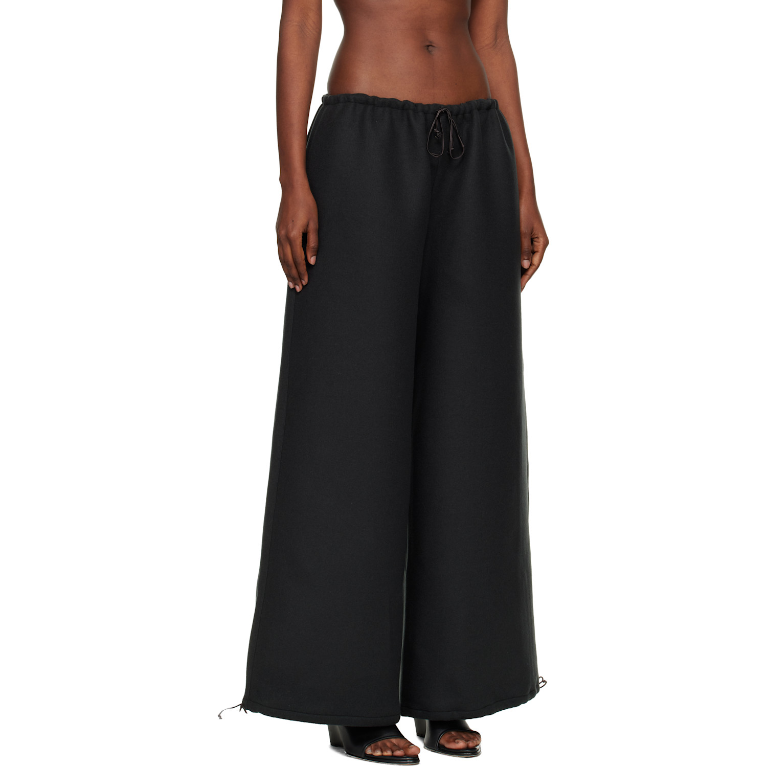  Bambou Roger Kwong Gray Double Face Wool Drap Trousers 