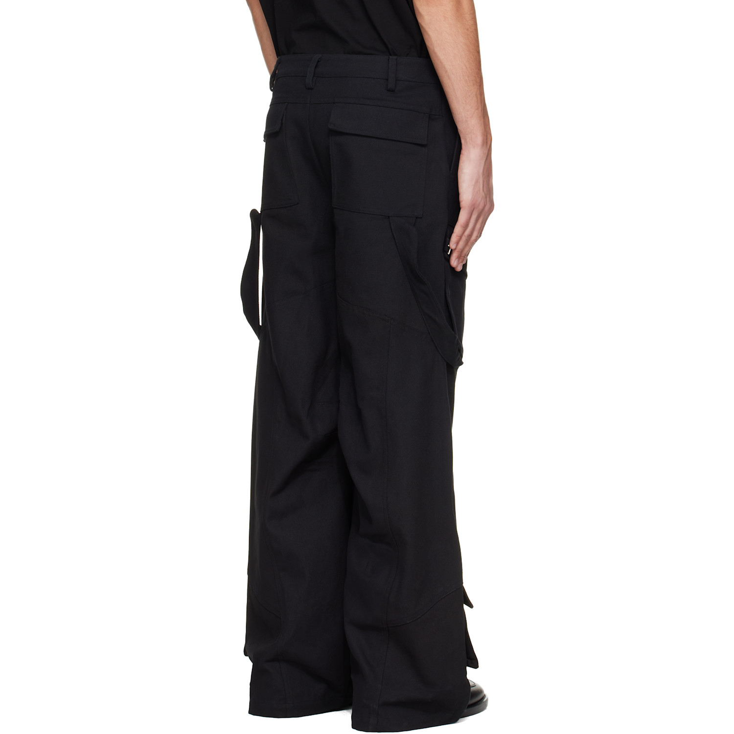  Heliot Emil Black Cellulae Cargo Pants 