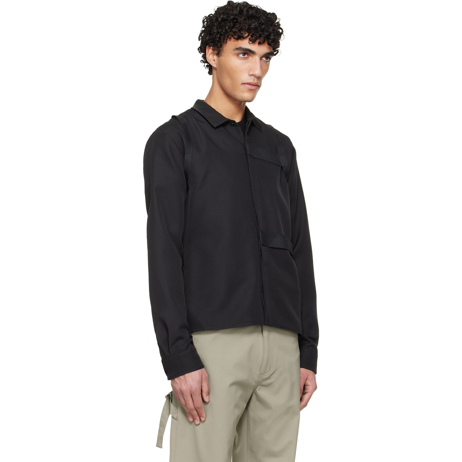  Heliot Emil Black Sinew Shirt 