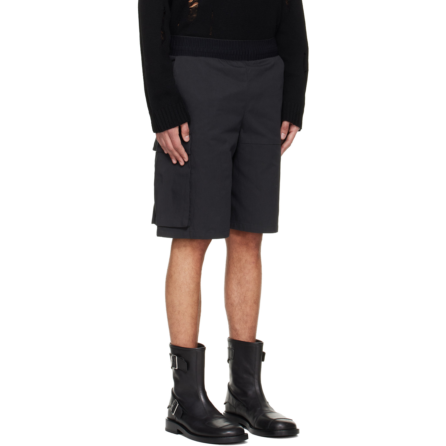  Heliot Emil Black Pulsar Cargo Shorts 