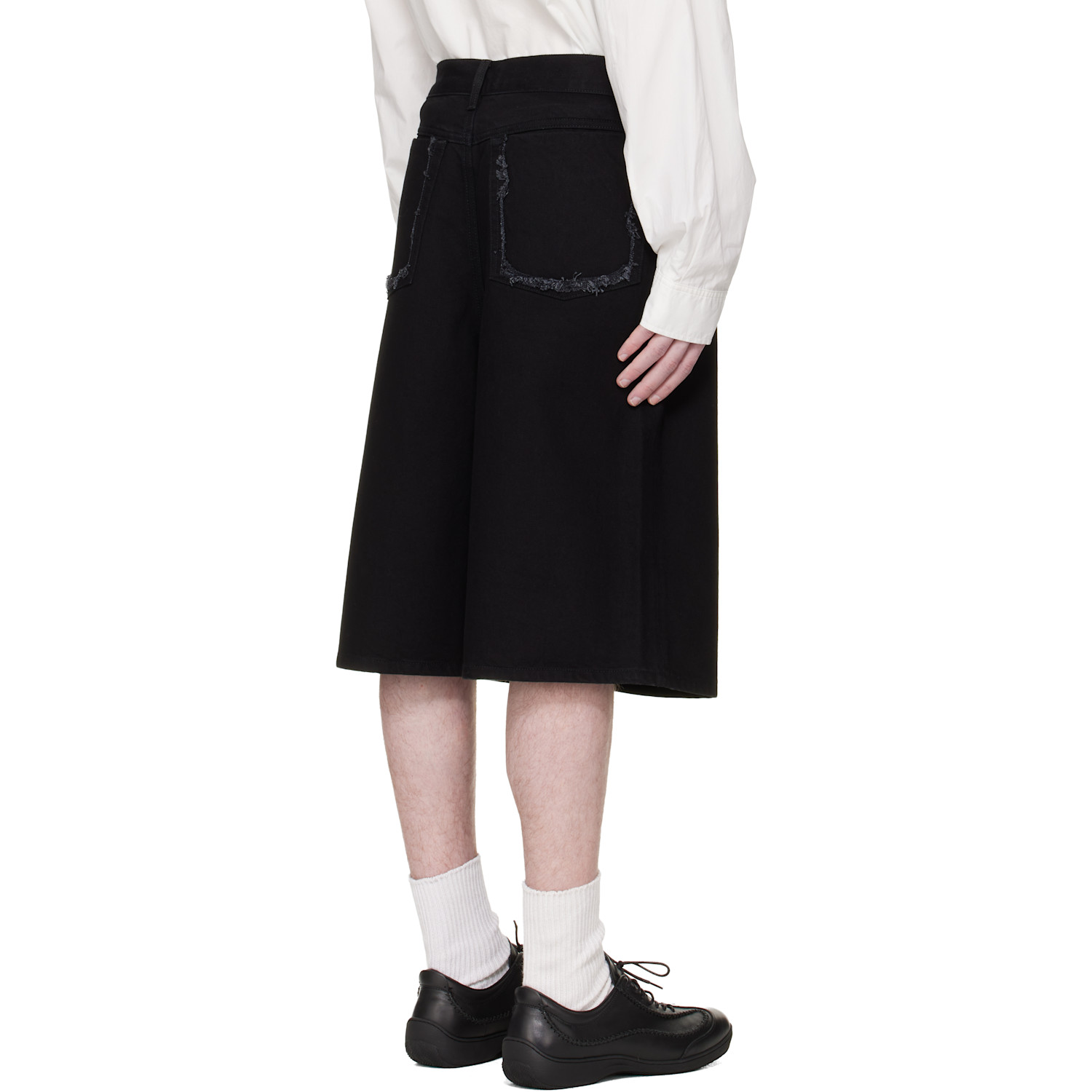 Heliot Emil Black Fence Denim Shorts 