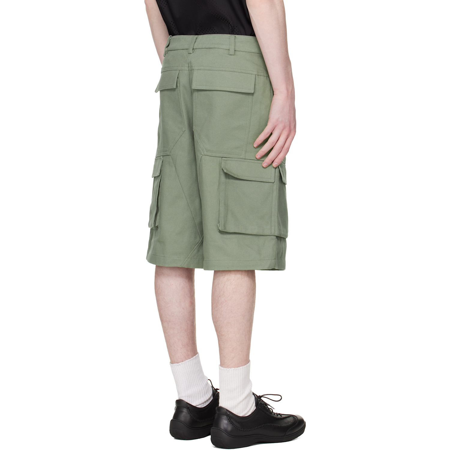  Heliot Emil Green Cellulae Cargo Shorts 