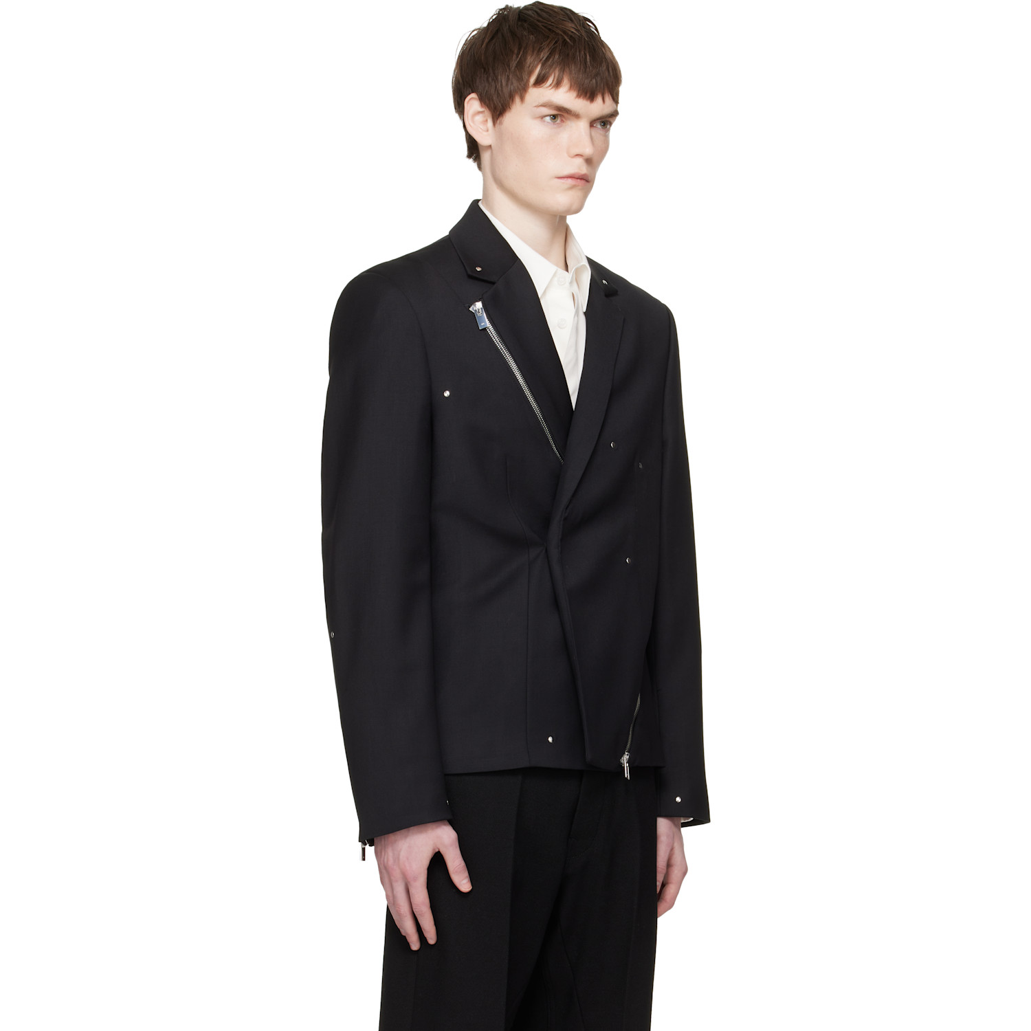  Heliot Emil Black Lucent Tailored Jacket 