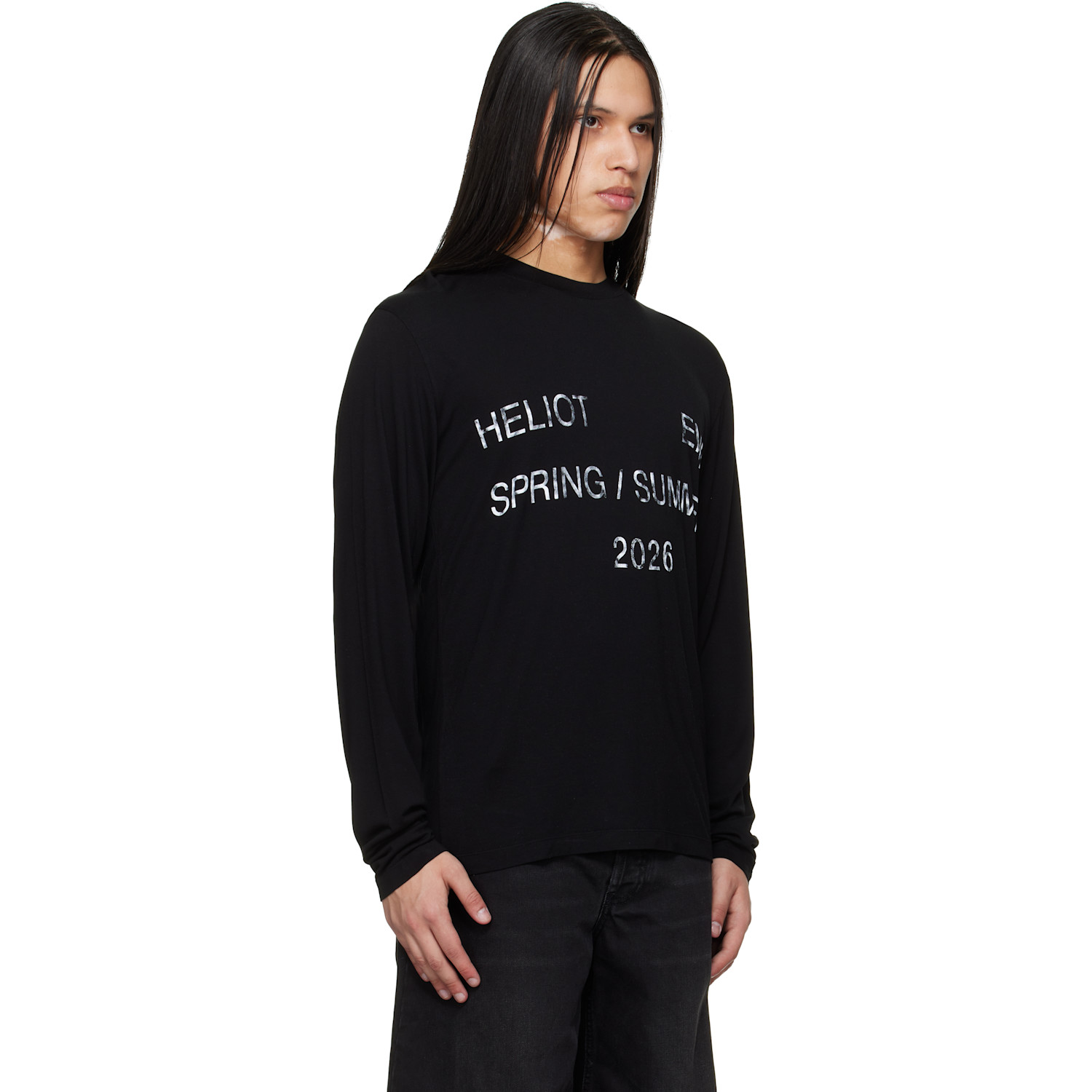  Heliot Emil Black Overo L/s T-shirt 