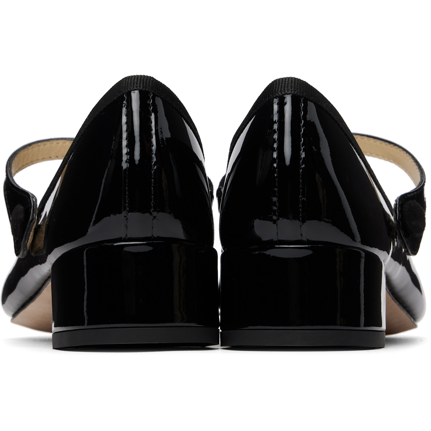  Repetto Black Rose Mary Jane Heels 