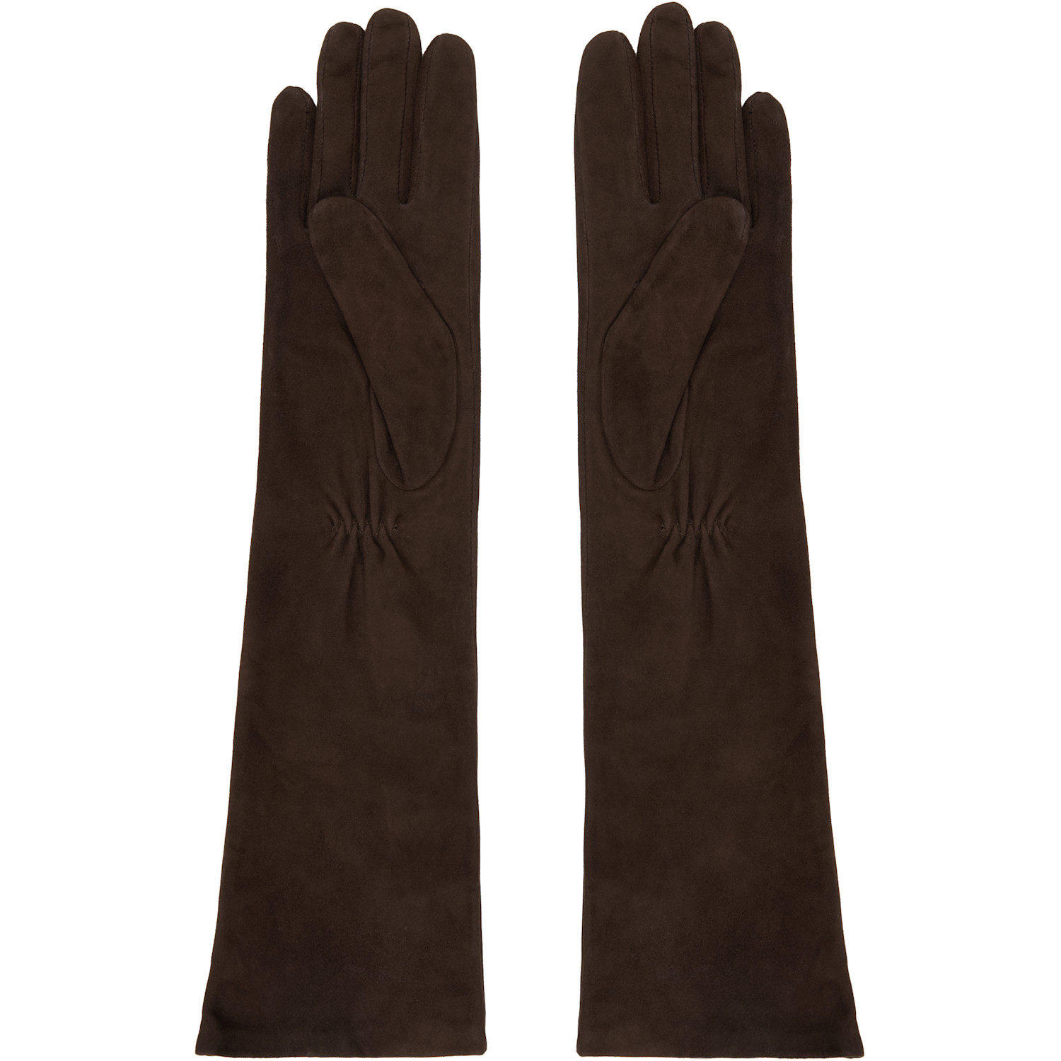  Handsome Stockholm Brown Essentials Long Suede Gloves 