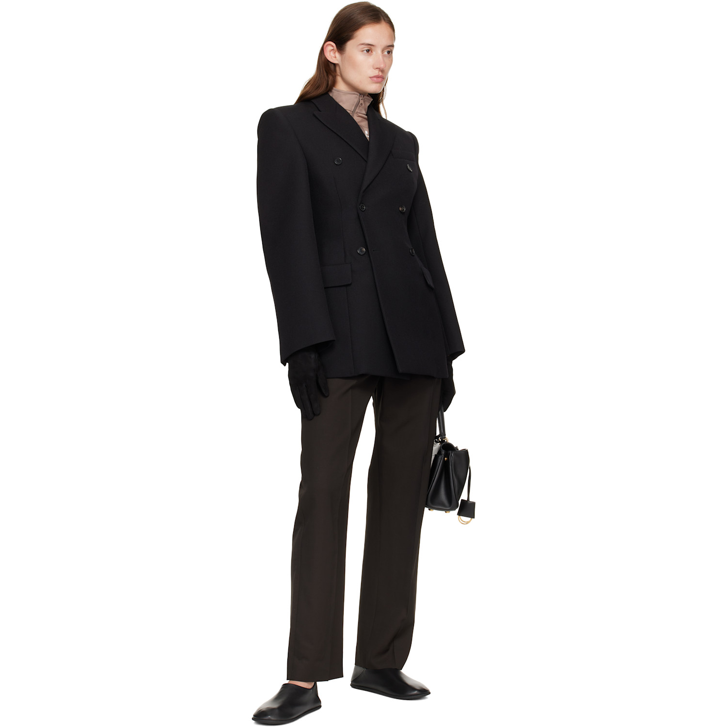  Handsome Stockholm Black Essentials Suede Gloves 