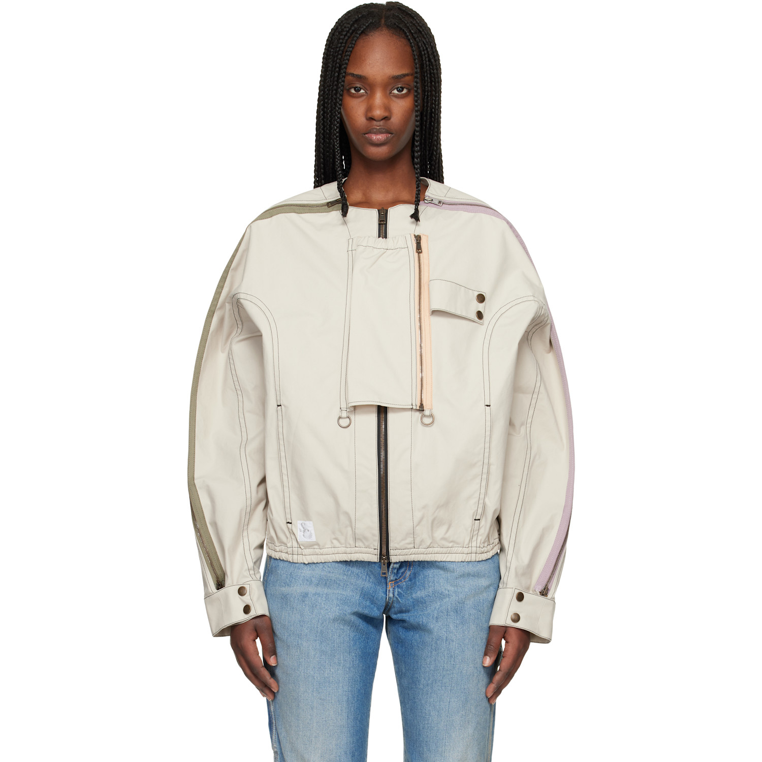 Stefan Cooke Beige Airshow Windbreaker Jacket In Sand