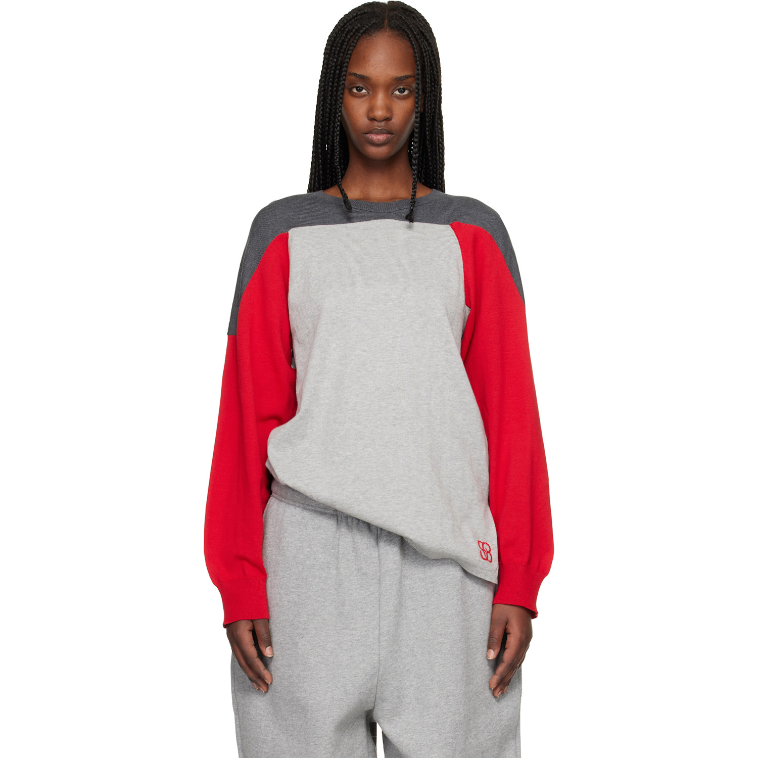 Stefan Cooke Gray & Red Liniebacker Sweater