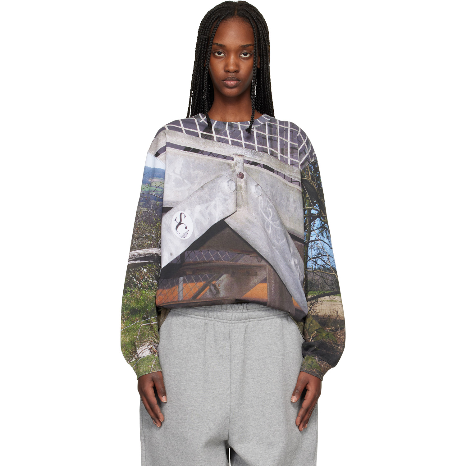 Stefan Cooke Multicolor Country View Long Sleeve T-shirt In Purple