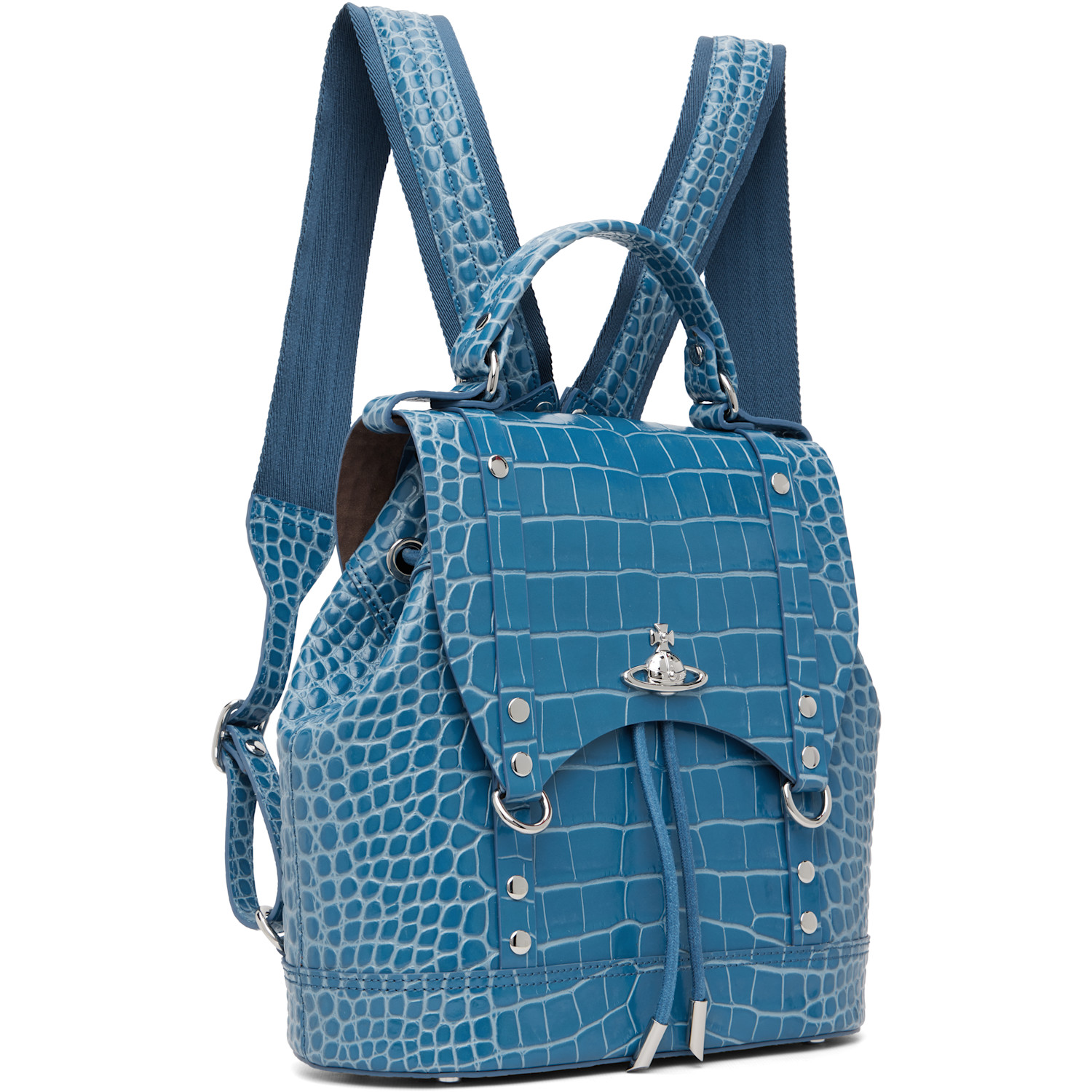  Vivienne Westwood Blue Leather Max Small Backpack 