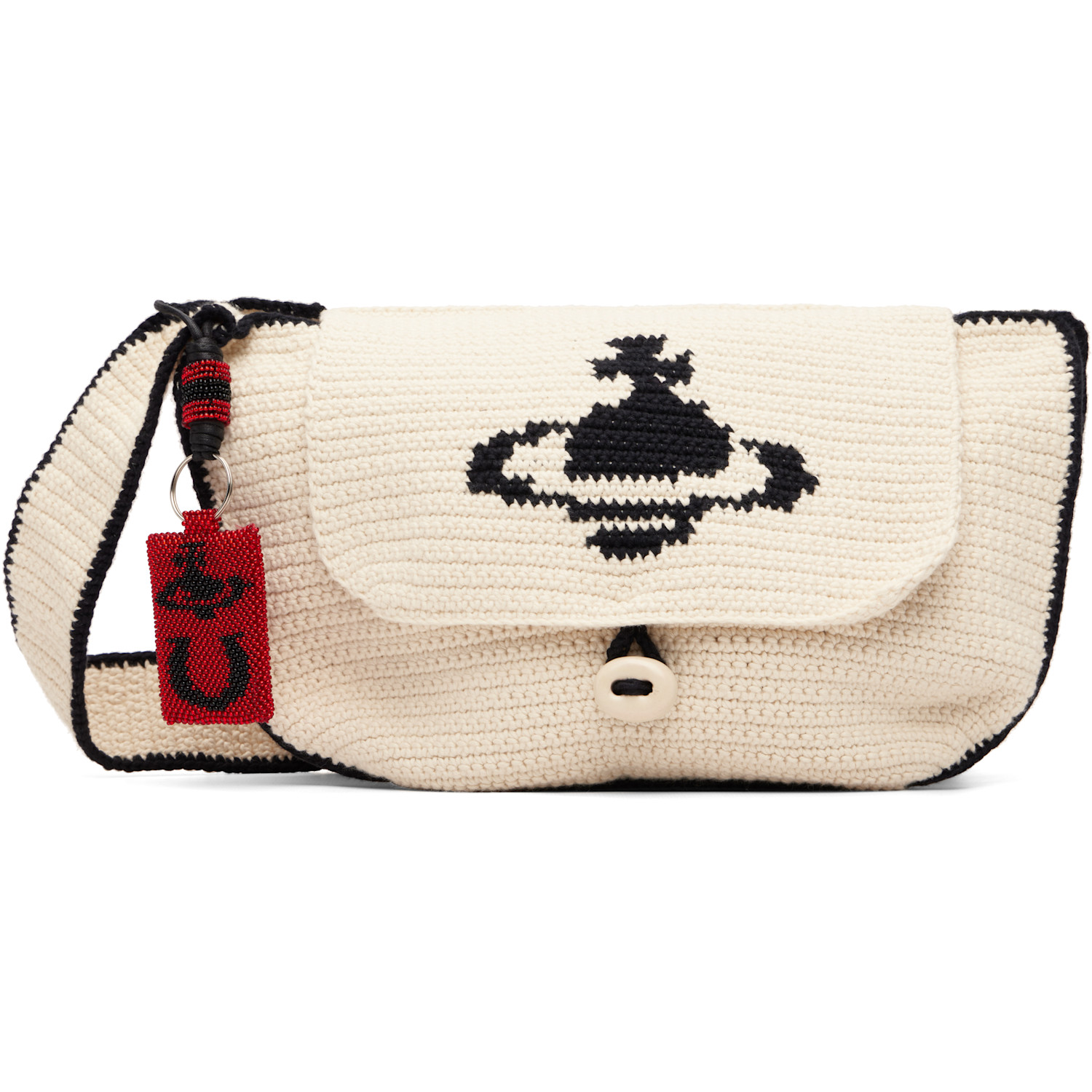 Vivienne Westwood Beige Lucky Halfmoon Crochet Bag