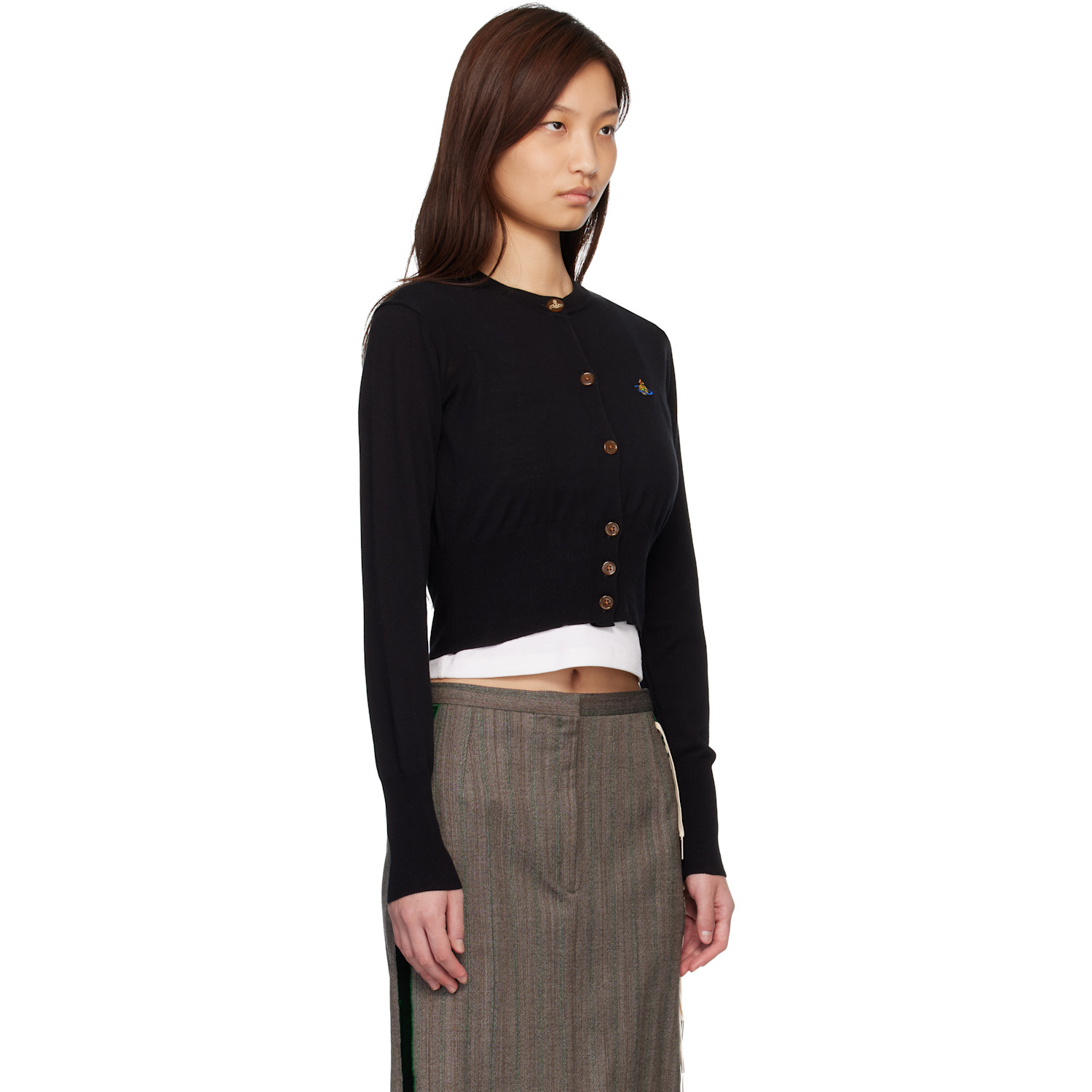  Vivienne Westwood Black Bea Cropped Cardigan 