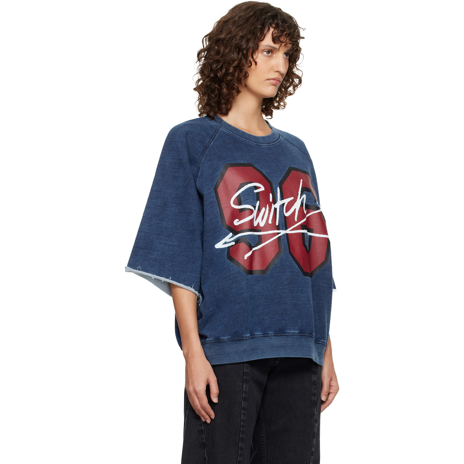  Vivienne Westwood Navy Washed '96 Switch' S/s Raglan Sweatshirt 