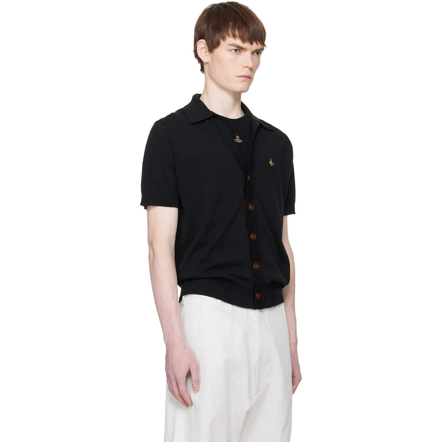  Vivienne Westwood Black Polo Cardigan 
